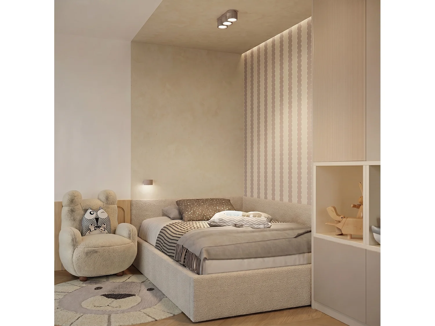 Applique minimaliste en aluminium - 1 sources lumineuses - L.10 x H.6 cm - taupe