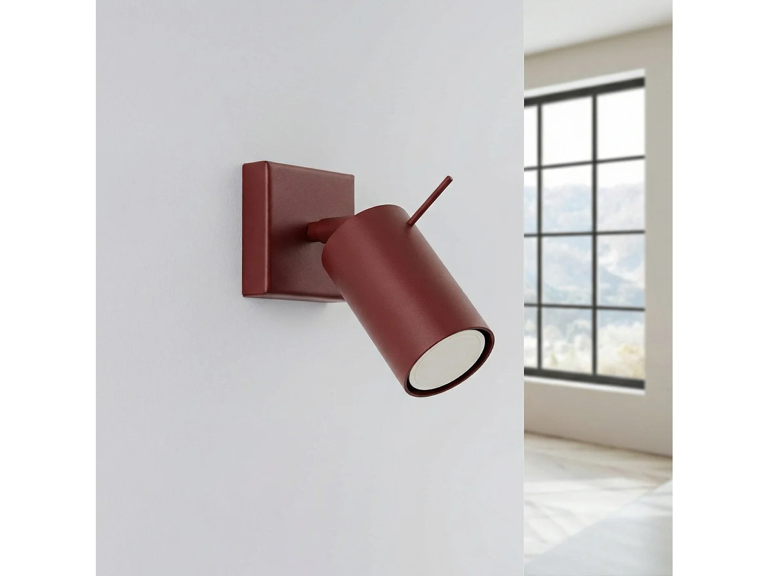 Applique moderne en acier - 1 sources lumineuses - L.8 x H.8 cm - bordeaux