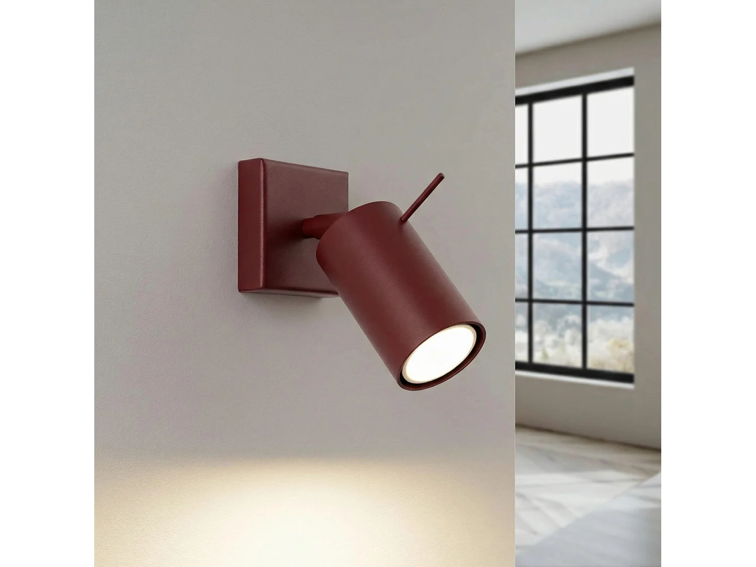 Applique moderne en acier - 1 sources lumineuses - L.8 x H.8 cm - bordeaux