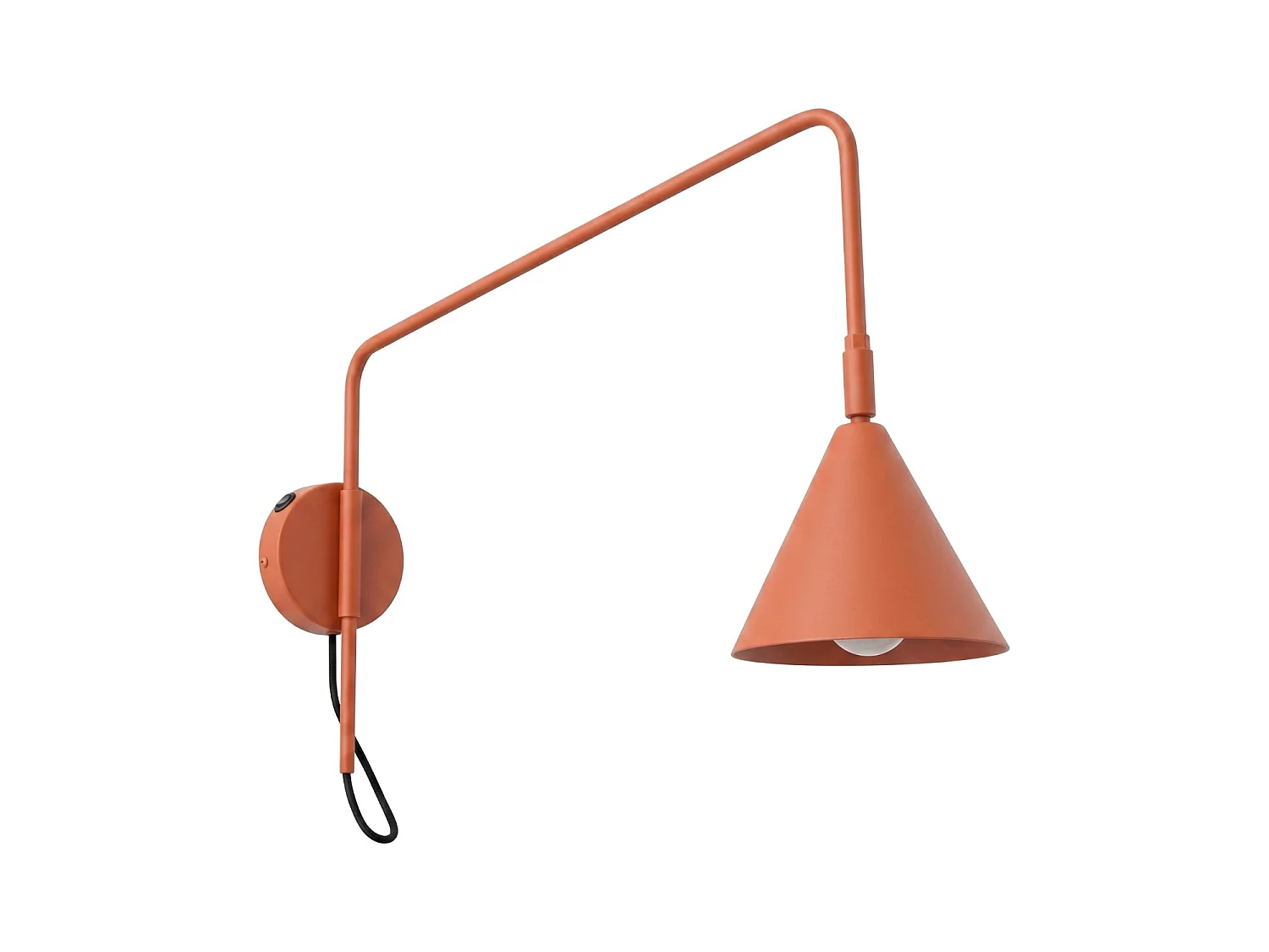 Appliques NOX moderne en acier - 1 sources lumineuses - L.14 x H.30 cm - ocre rouge