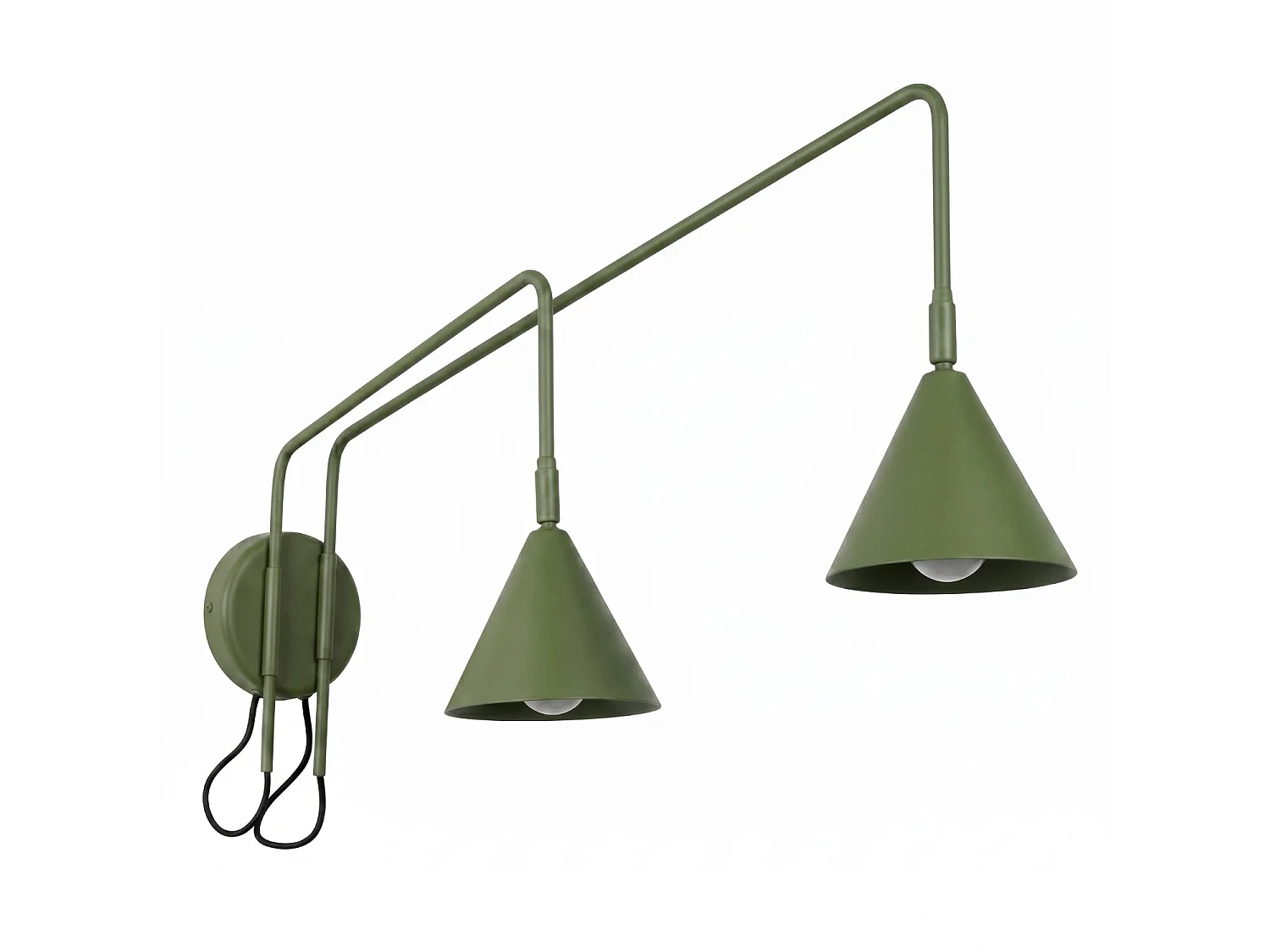 Appliques NOX moderne en acier - 2 sources lumineuses - L.150 x H.30 cm - vert olive