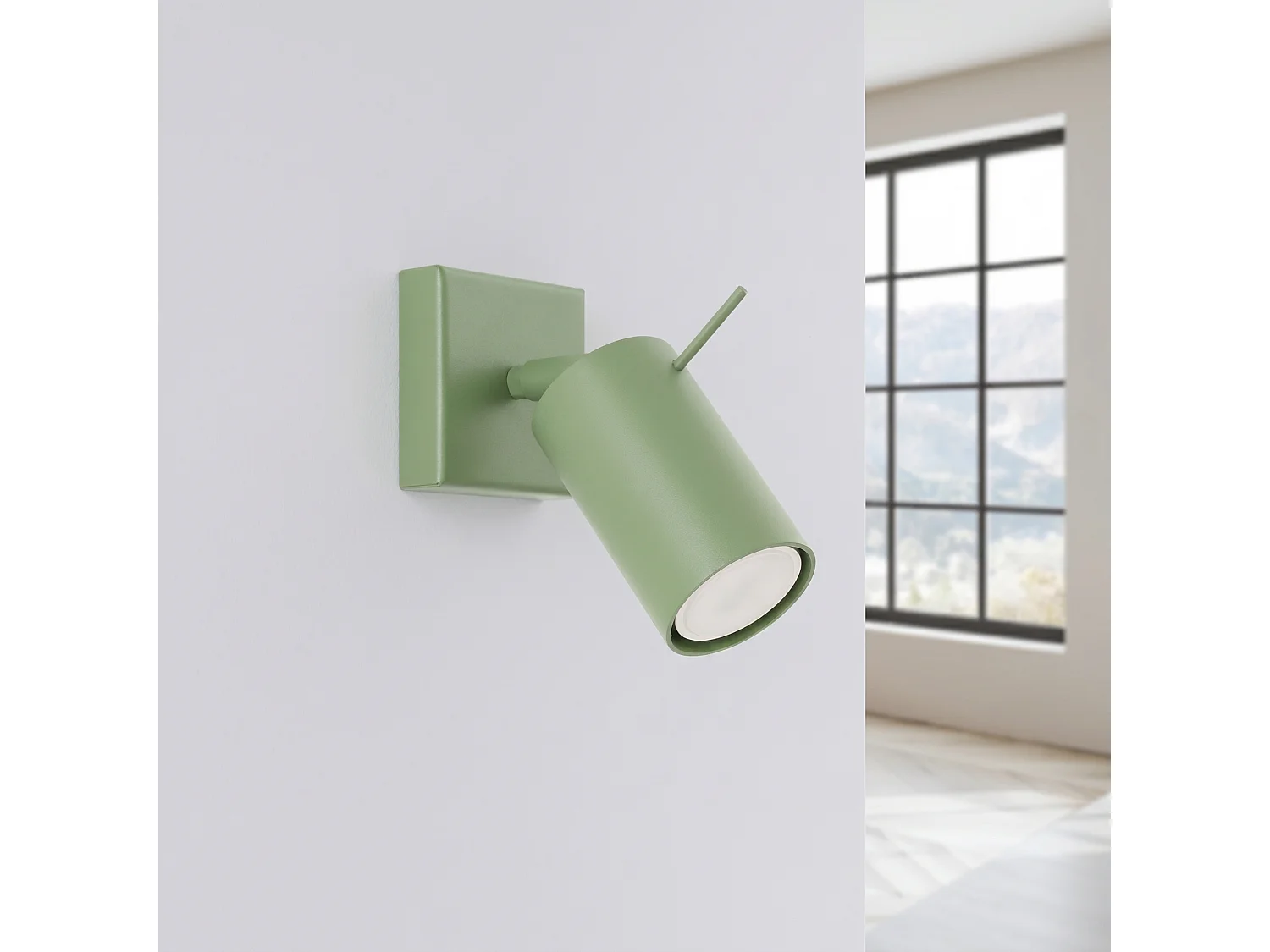Applique moderne en acier - 1 sources lumineuses - L.8 x H.8 cm - sauge