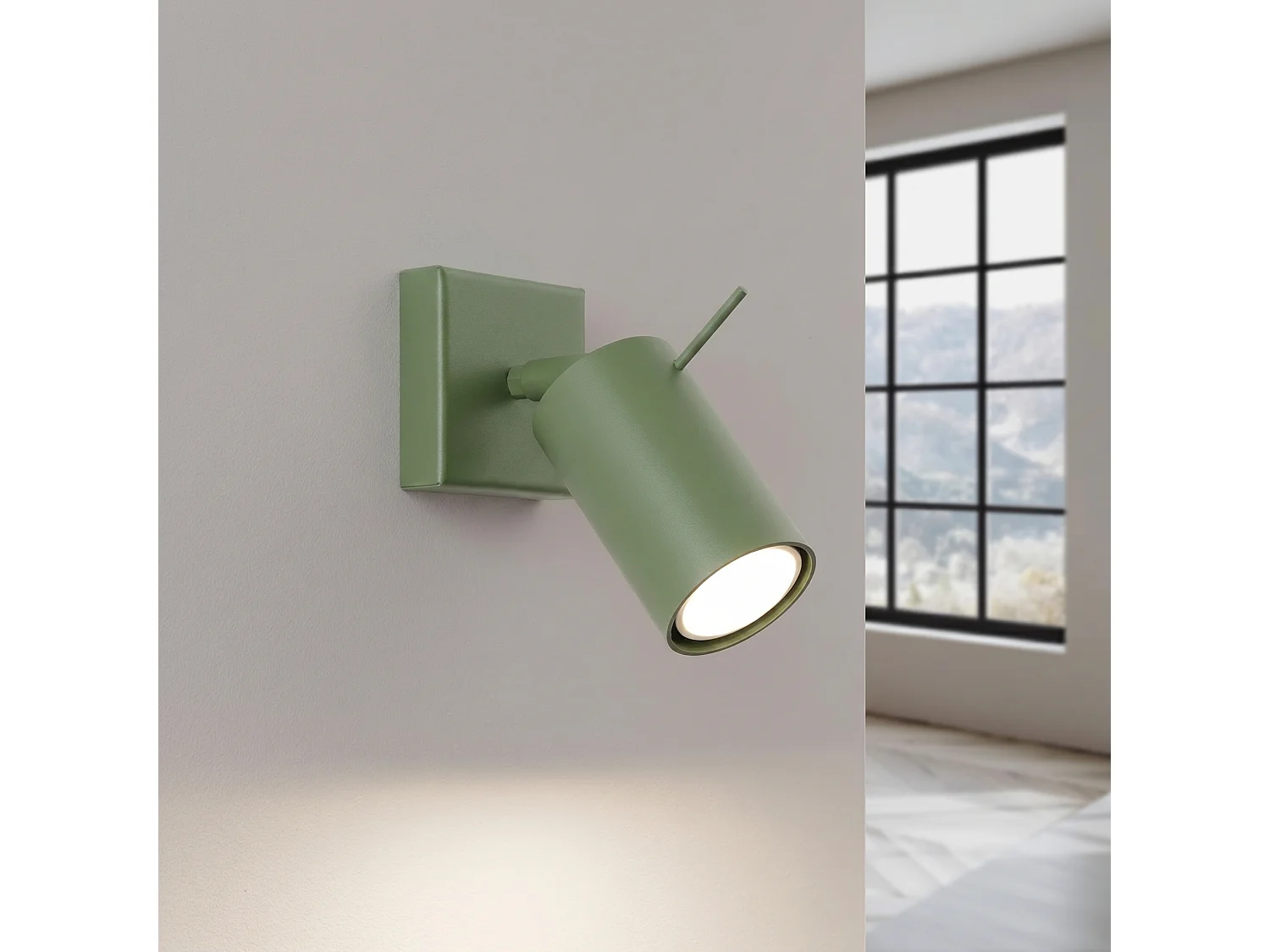 Applique moderne en acier - 1 sources lumineuses - L.8 x H.8 cm - sauge