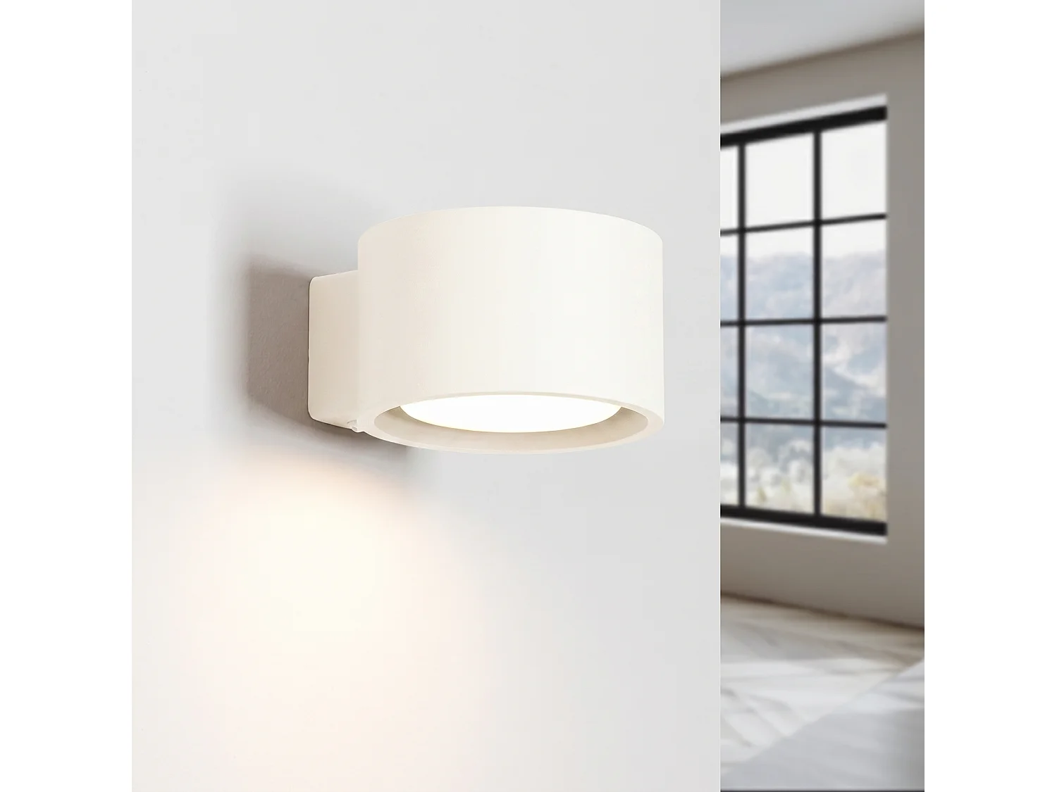 Applique minimaliste en aluminium - 1 sources lumineuses - L.10 x H.6 cm - beige