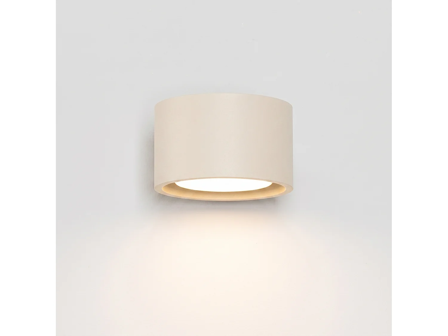 Applique minimaliste en aluminium - 1 sources lumineuses - L.10 x H.6 cm - beige