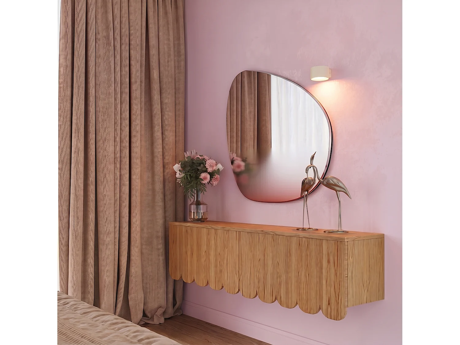 Applique minimaliste en aluminium - 1 sources lumineuses - L.10 x H.6 cm - beige