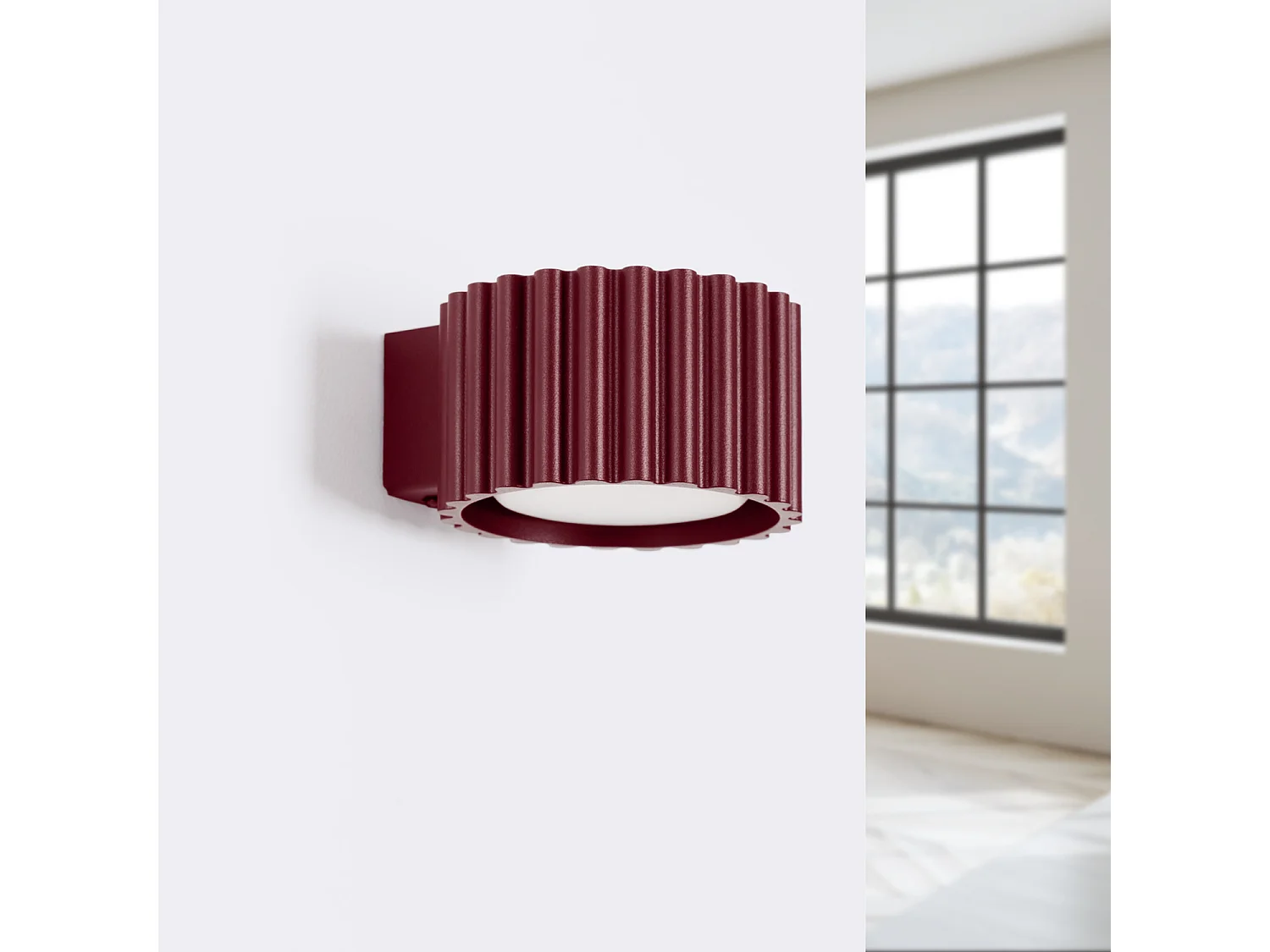 Applique minimaliste en aluminium - 1 sources lumineuses - L.10 x H.6 cm - bordeaux