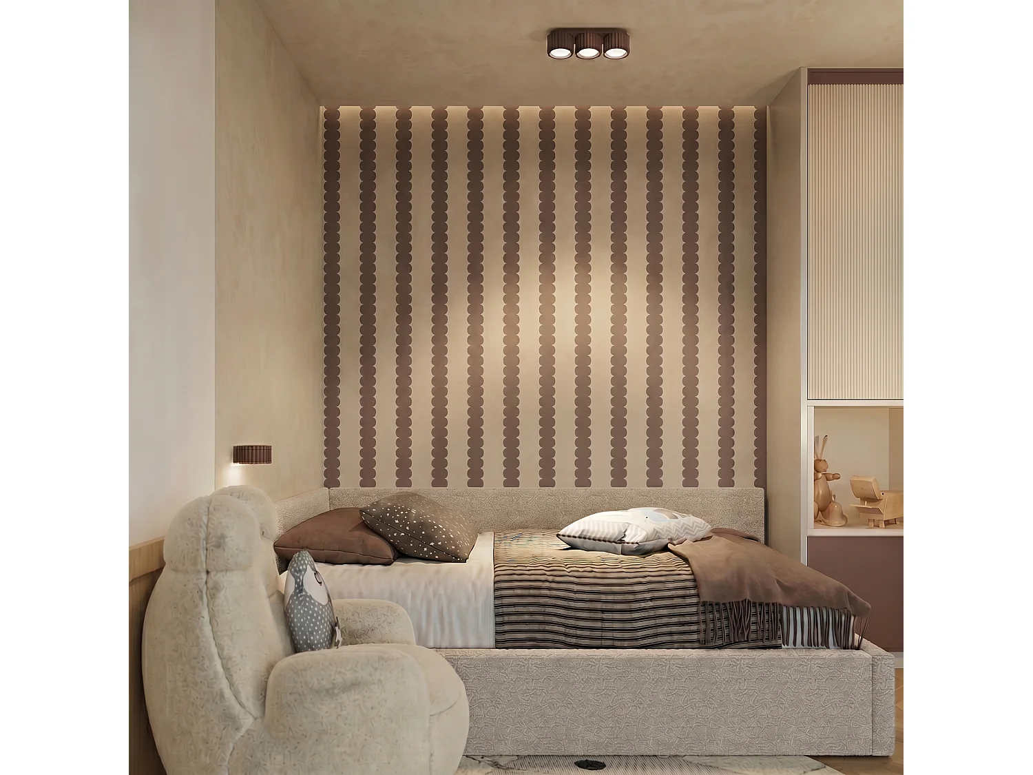 Applique minimaliste en aluminium - 1 sources lumineuses - L.10 x H.6 cm - marron