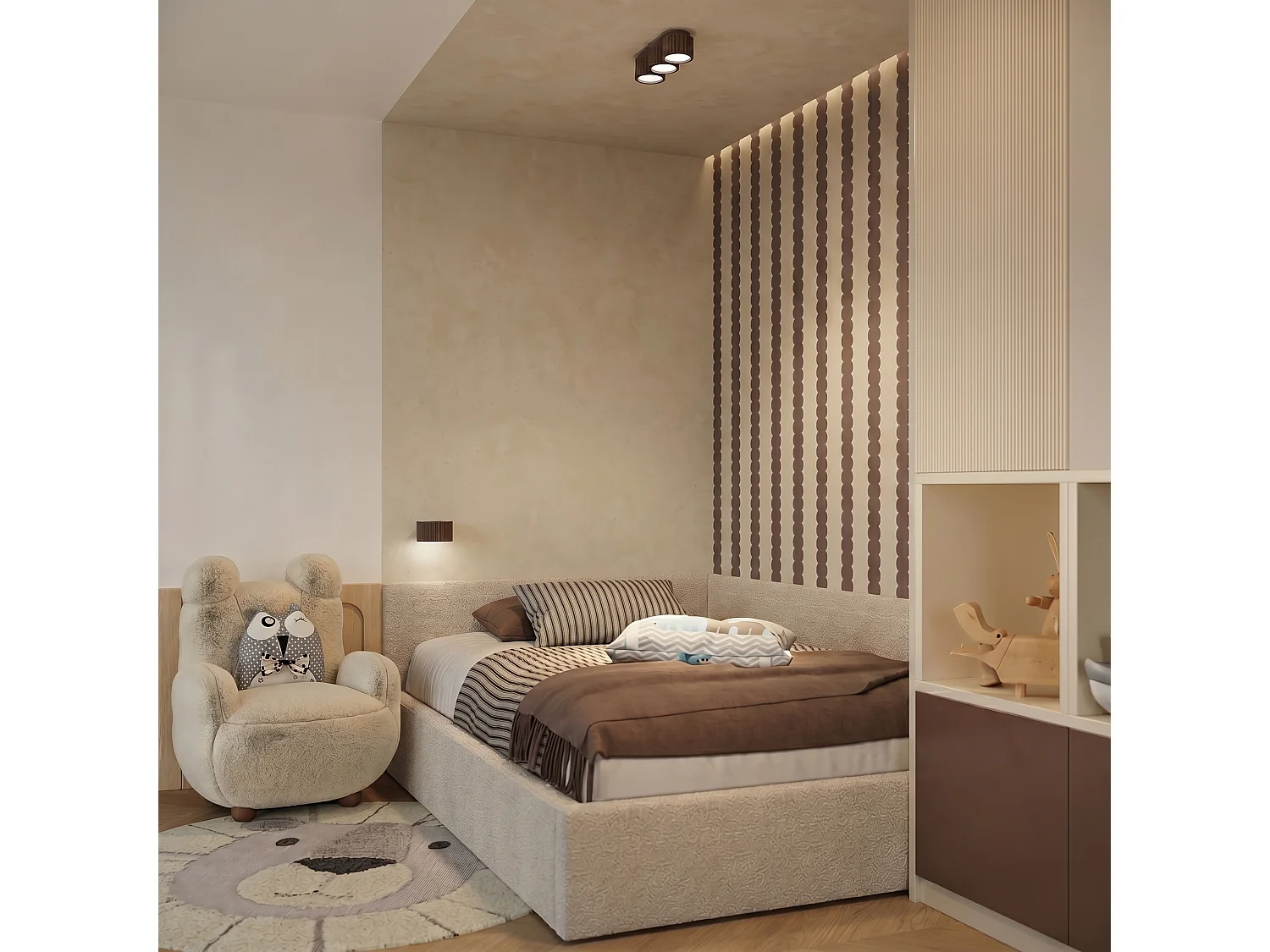 Applique minimaliste en aluminium - 1 sources lumineuses - L.10 x H.6 cm - marron