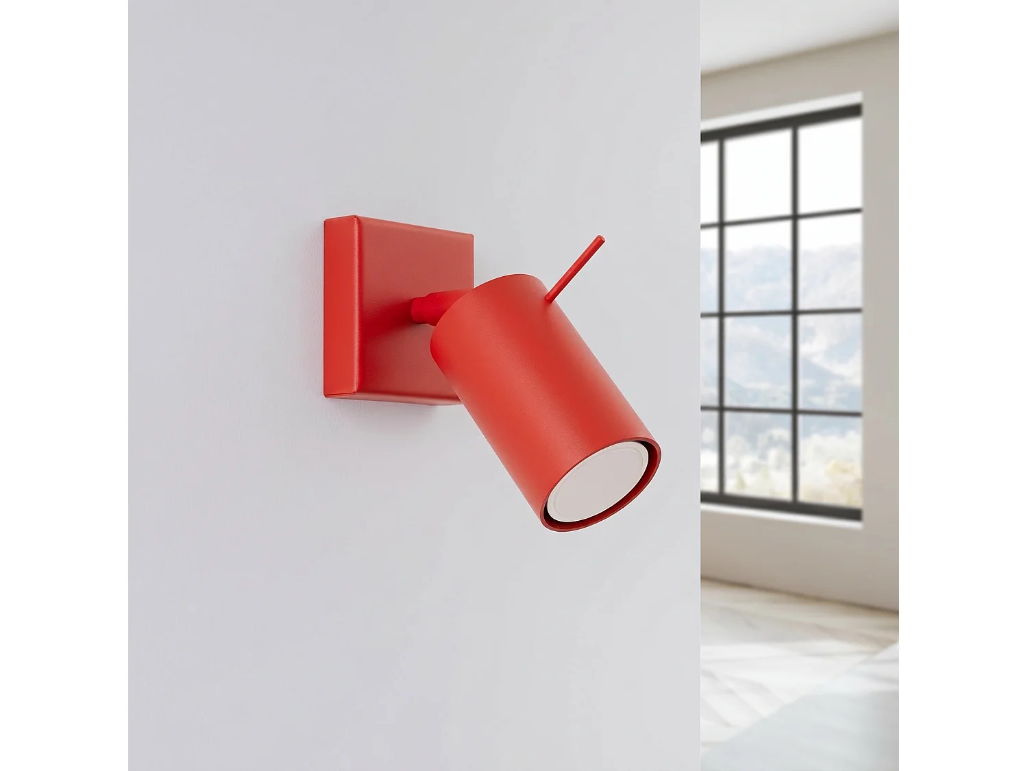 Applique moderne en acier - 1 sources lumineuses - L.8 x H.8 cm - rouge