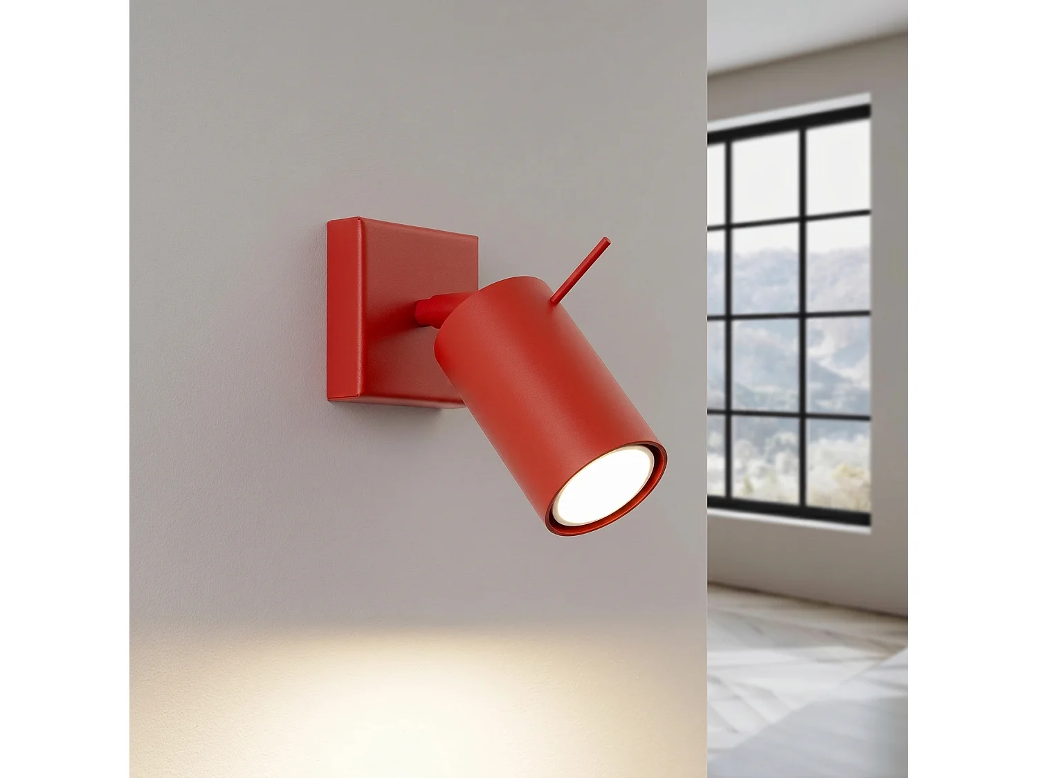 Applique moderne en acier - 1 sources lumineuses - L.8 x H.8 cm - rouge