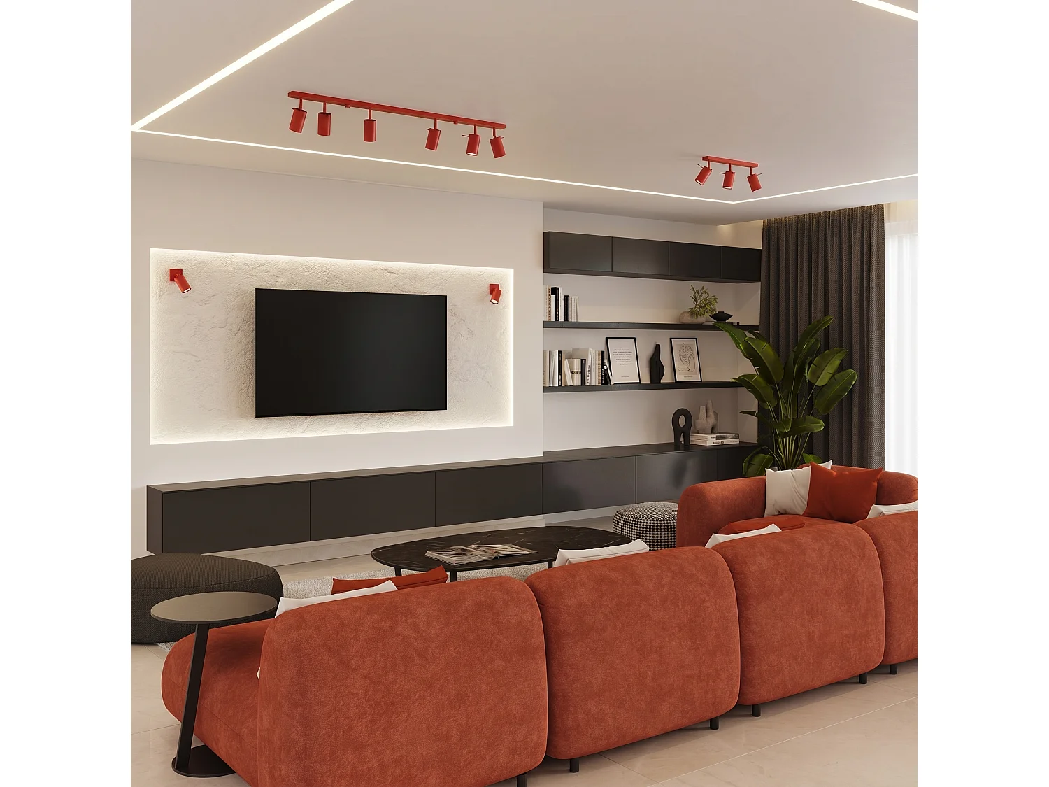 Applique moderne en acier - 1 sources lumineuses - L.8 x H.8 cm - rouge
