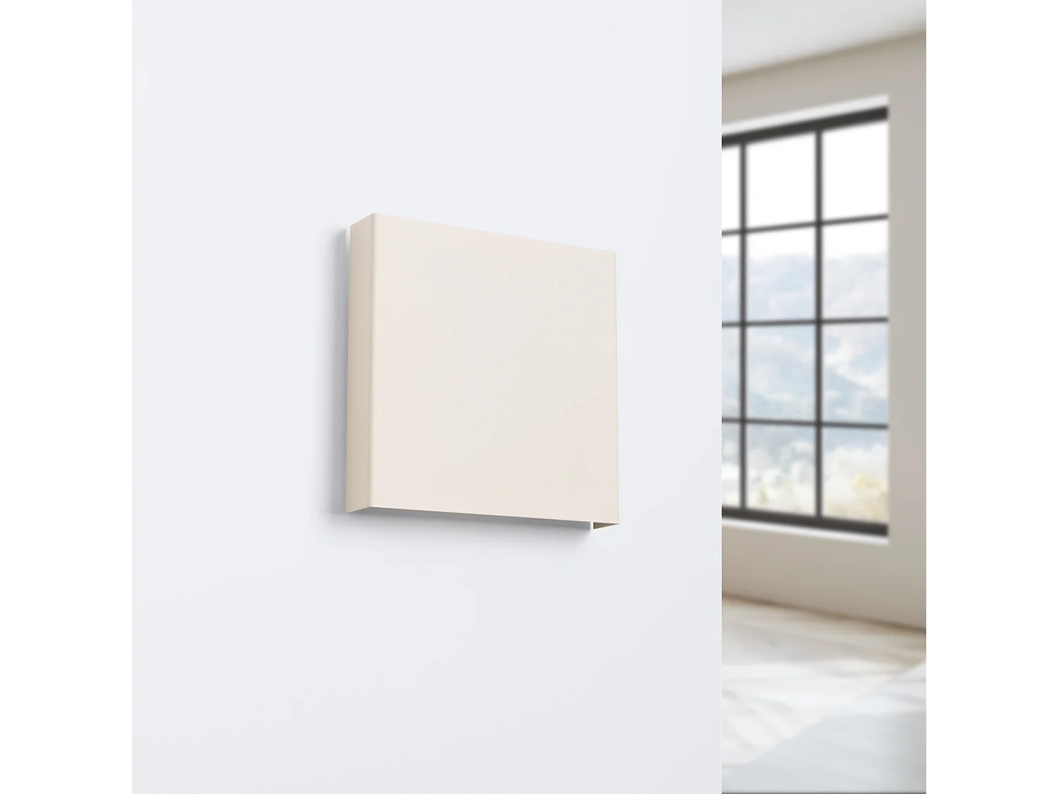 Appliques VANTA minimaliste en acier - 2 sources lumineuses - L.15 x H.15 cm - beige