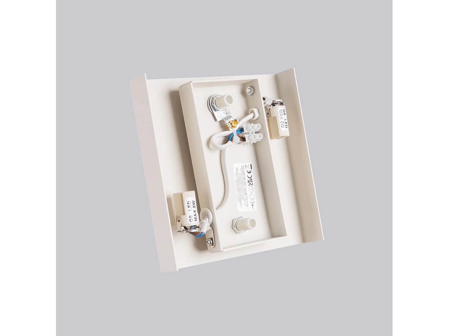 Appliques VANTA minimaliste en acier - 2 sources lumineuses - L.15 x H.15 cm - beige