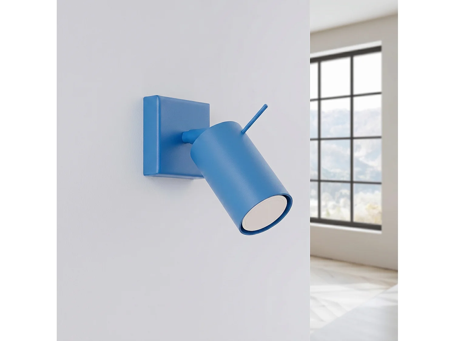 Applique moderne en acier - 1 sources lumineuses - L.8 x H.8 cm - bleu clair