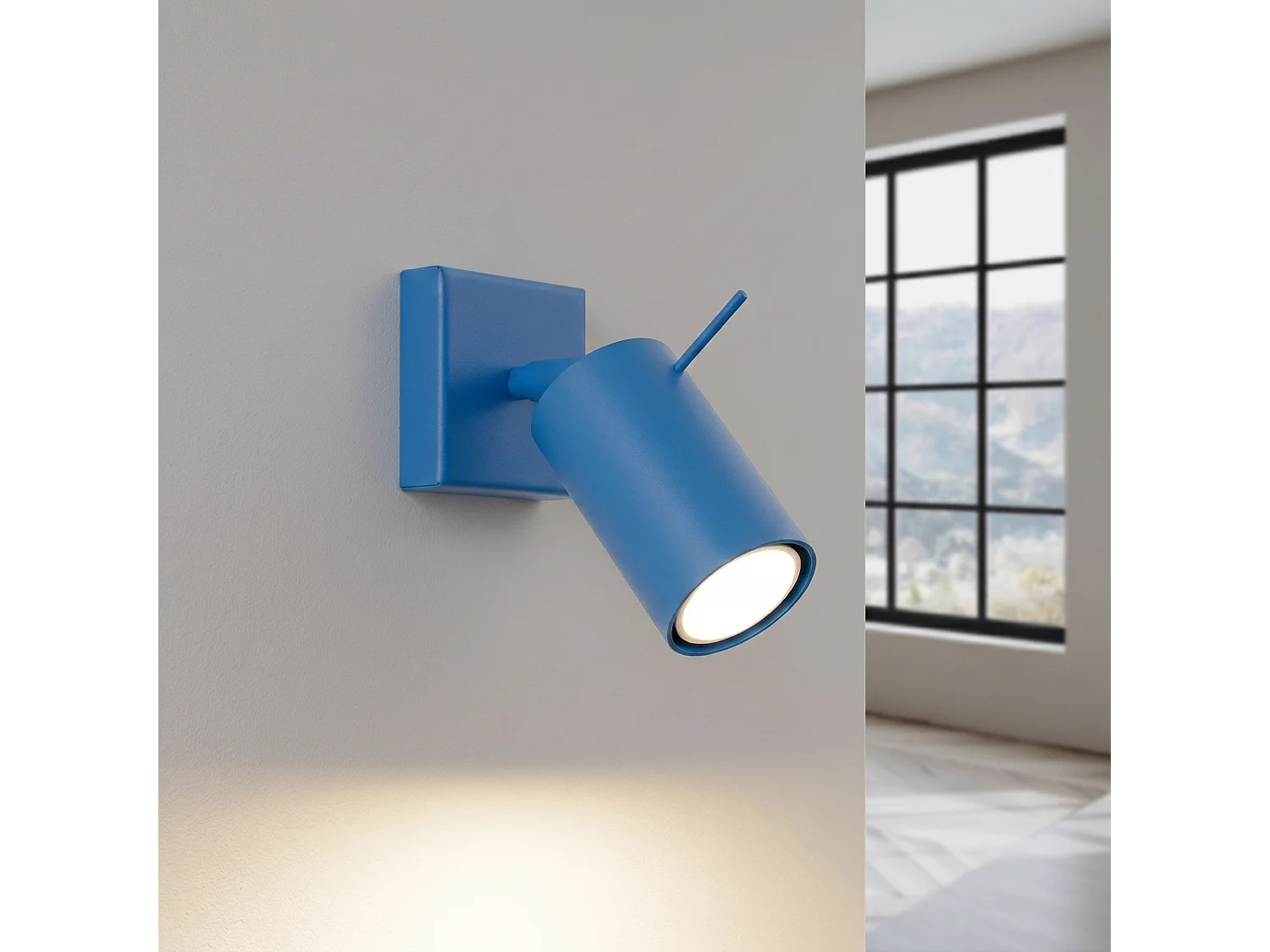 Applique moderne en acier - 1 sources lumineuses - L.8 x H.8 cm - bleu clair