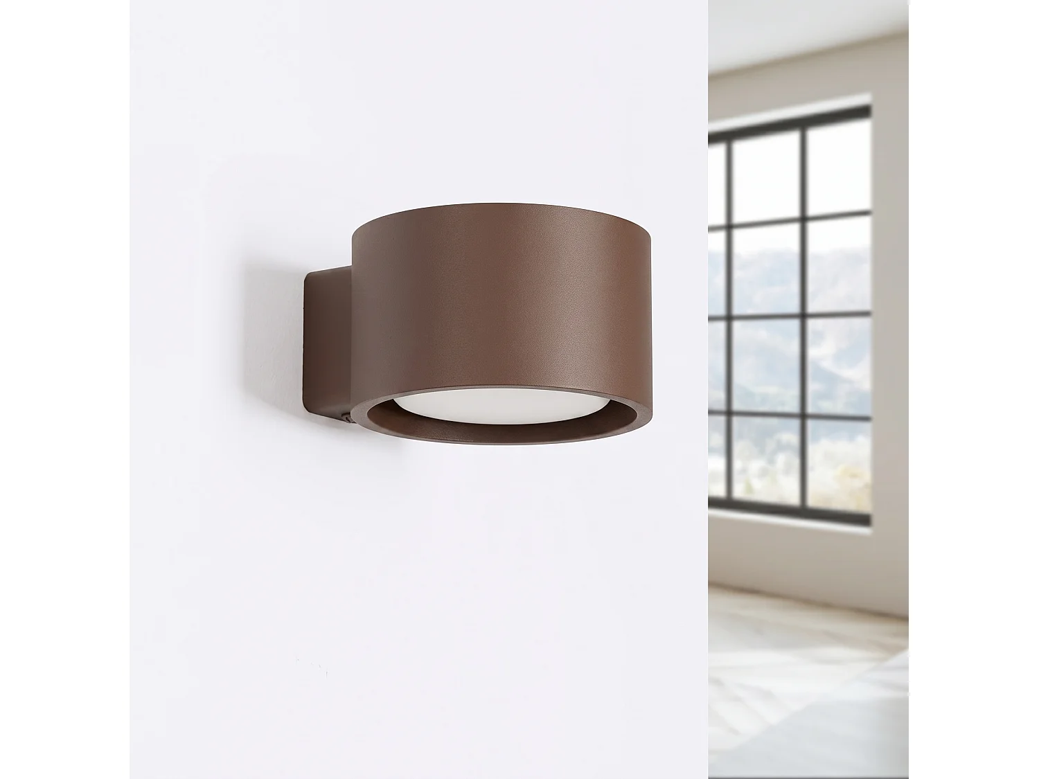 Applique minimaliste en aluminium - 1 sources lumineuses - L.10 x H.6 cm - marron