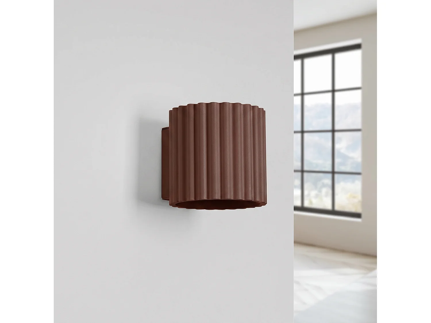 Applique minimaliste en aluminium - 1 sources lumineuses - L.10 x H.10 cm - marron