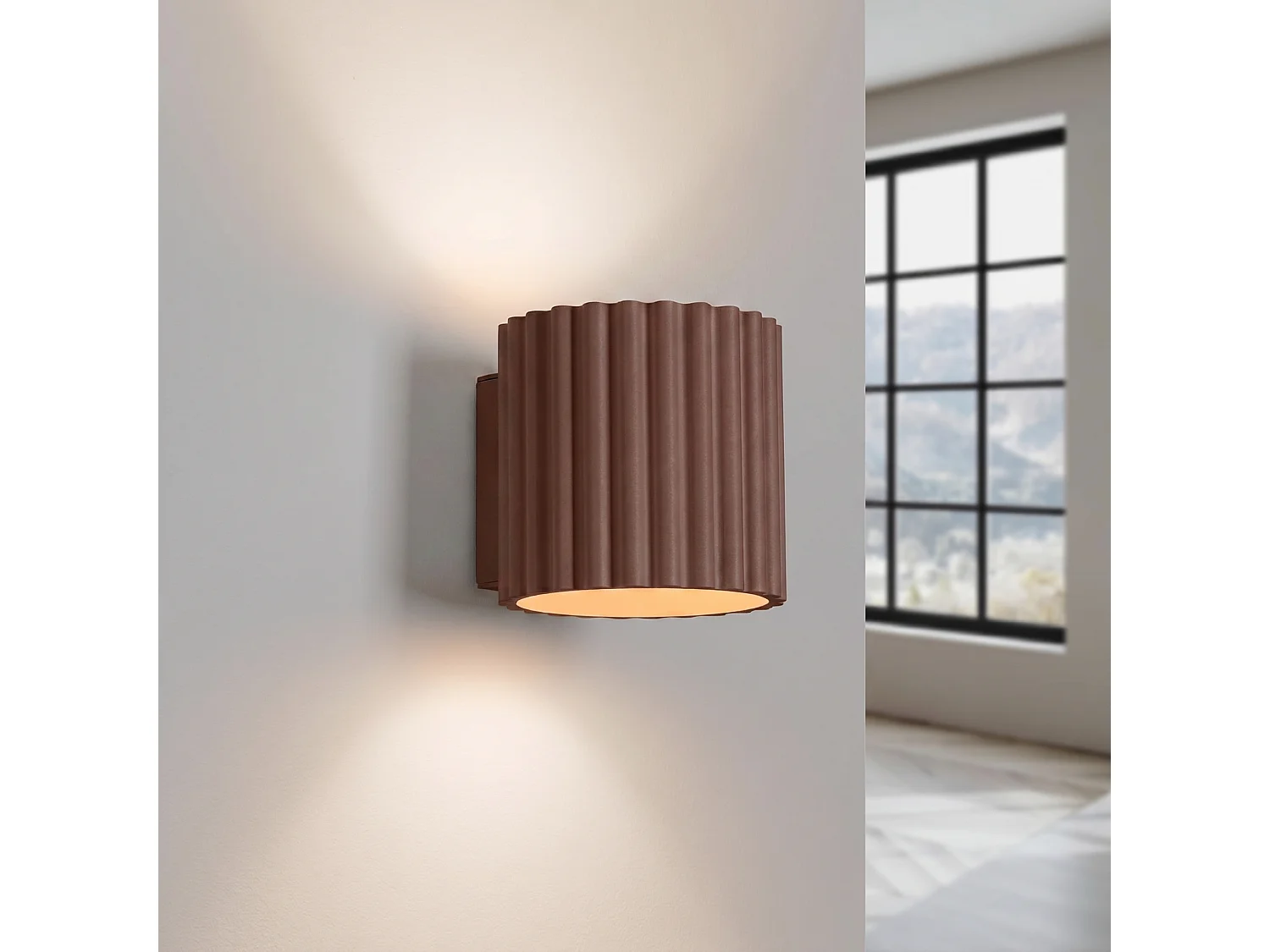 Applique minimaliste en aluminium - 1 sources lumineuses - L.10 x H.10 cm - marron