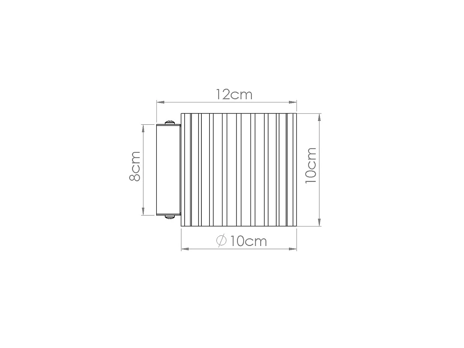 Applique minimaliste en aluminium - 1 sources lumineuses - L.10 x H.10 cm - marron