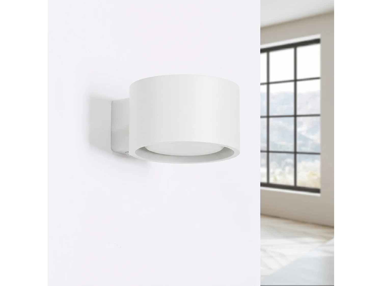 Applique minimaliste en aluminium - 1 sources lumineuses - L.10 x H.6 cm - blanc