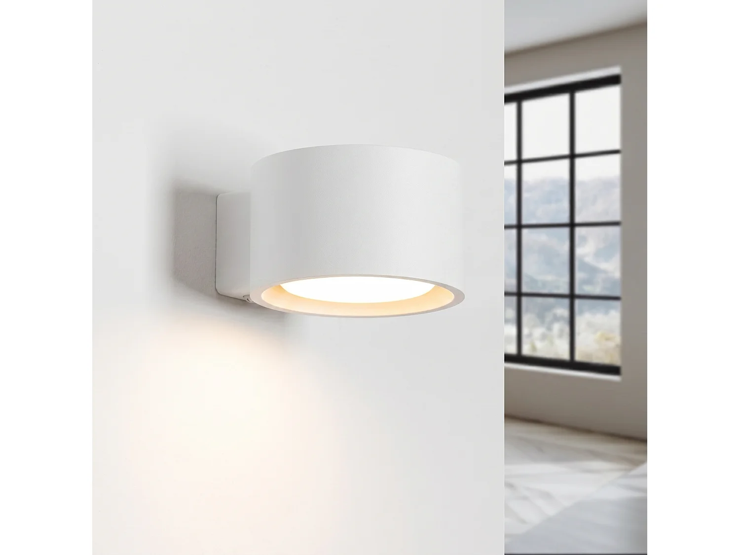 Applique minimaliste en aluminium - 1 sources lumineuses - L.10 x H.6 cm - blanc