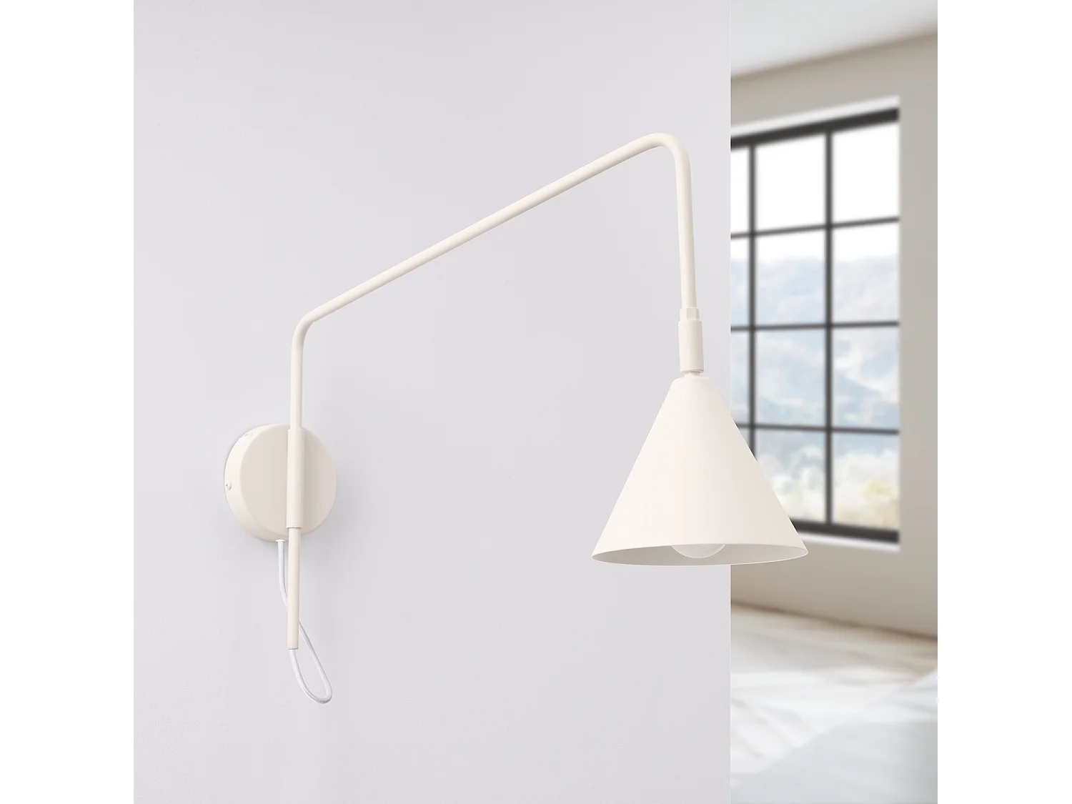 Appliques NOX moderne en acier - 1 sources lumineuses - L.14 x H.30 cm - beige