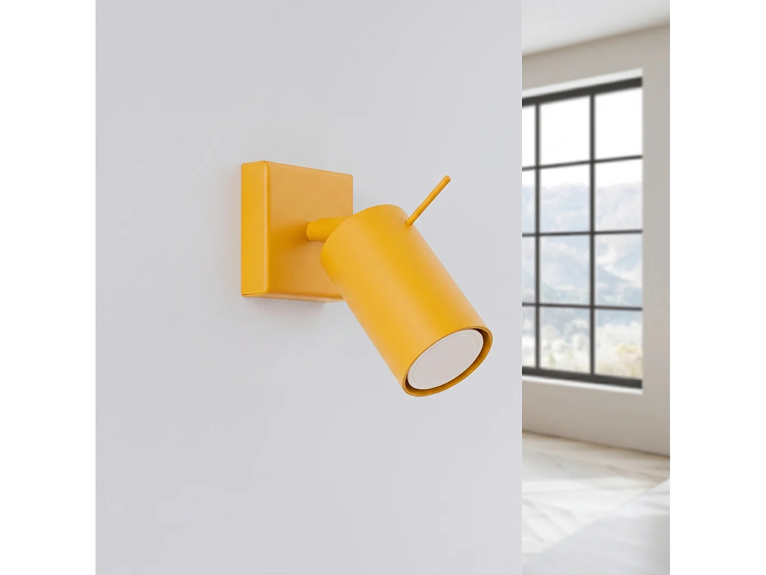 Applique moderne en acier - 1 sources lumineuses - L.8 x H.8 cm - jaune
