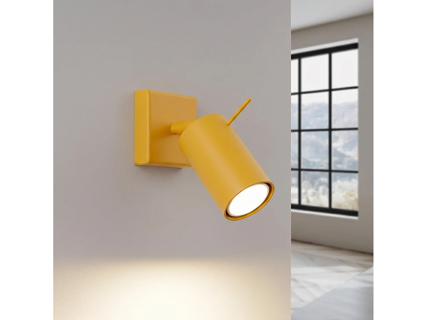 Applique moderne en acier - 1 sources lumineuses - L.8 x H.8 cm - jaune
