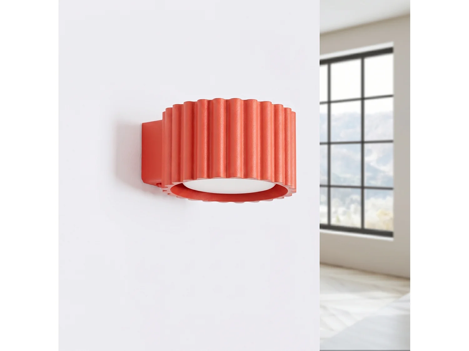 Applique minimaliste en aluminium - 1 sources lumineuses - L.10 x H.6 cm - rouge