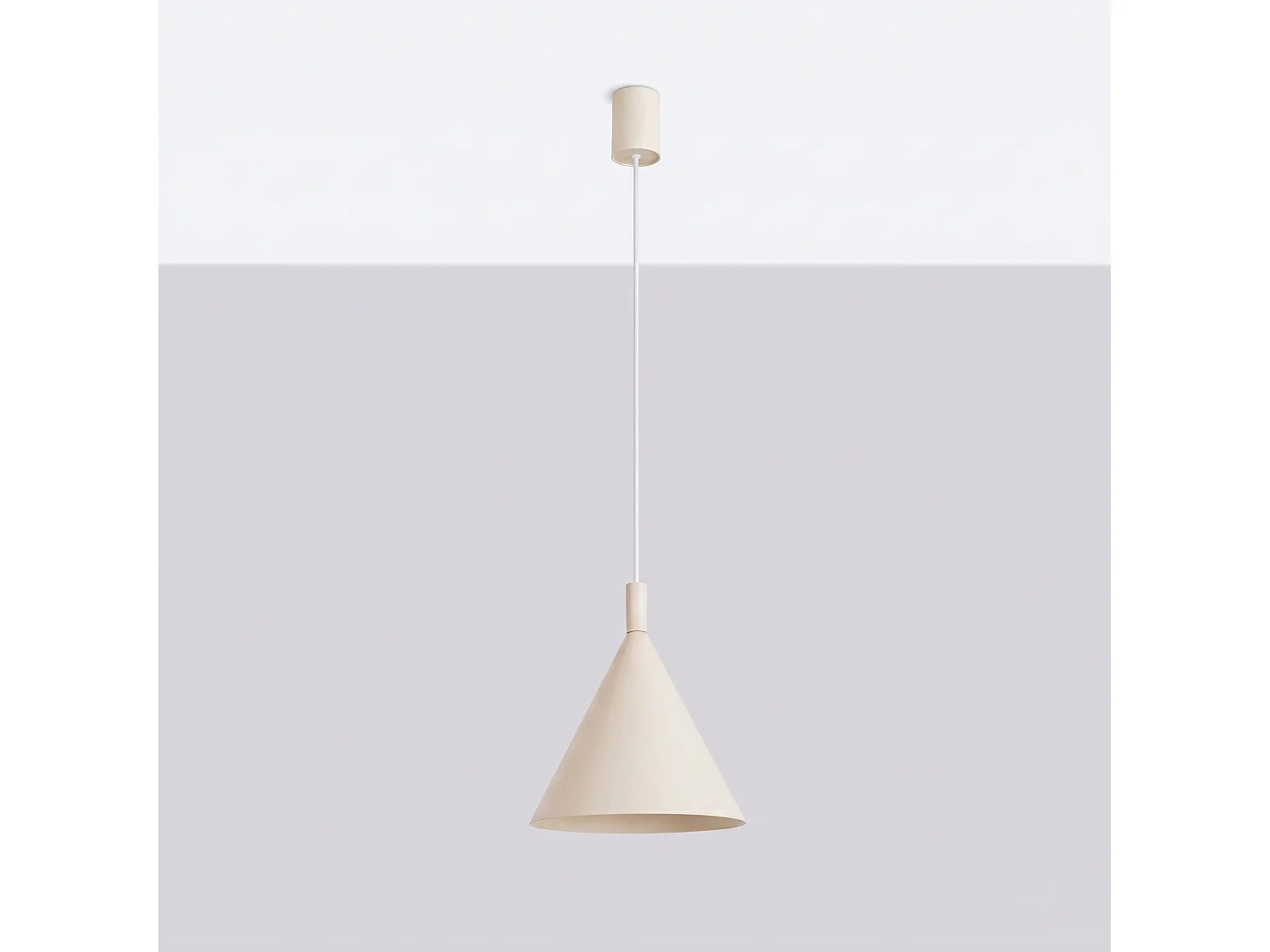Lampes suspendues NOX moderne en acier - 1 sources lumineuses - L.24,5 x H.140 cm - beige