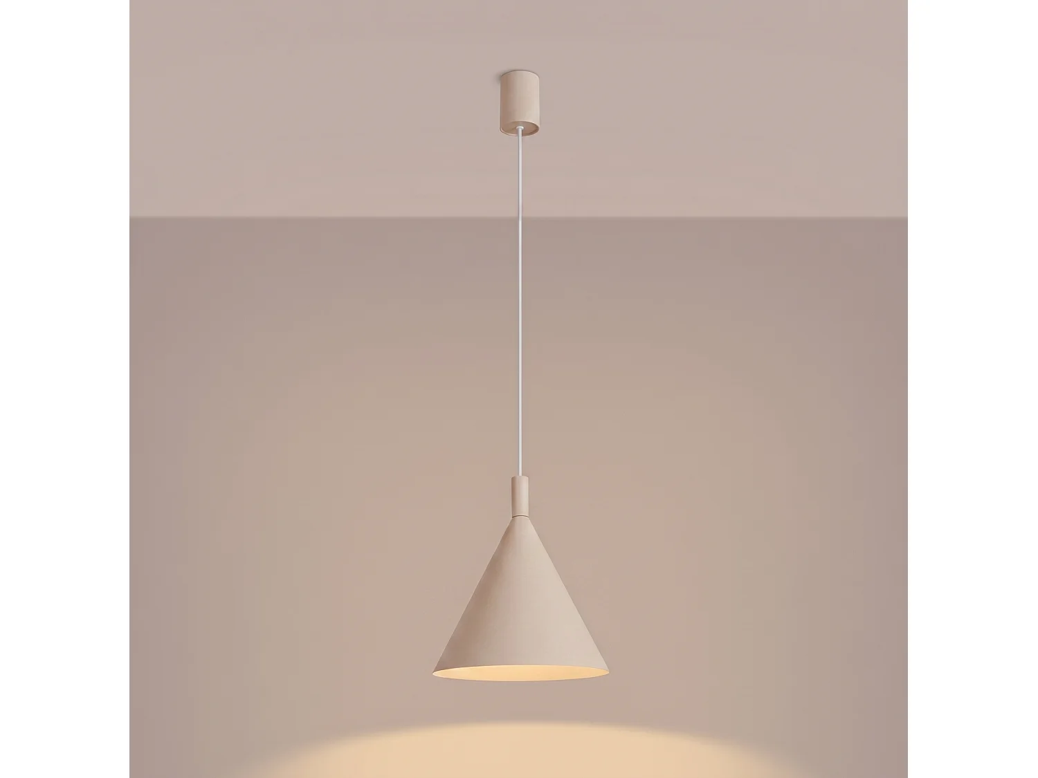 Lampes suspendues NOX moderne en acier - 1 sources lumineuses - L.24,5 x H.140 cm - beige