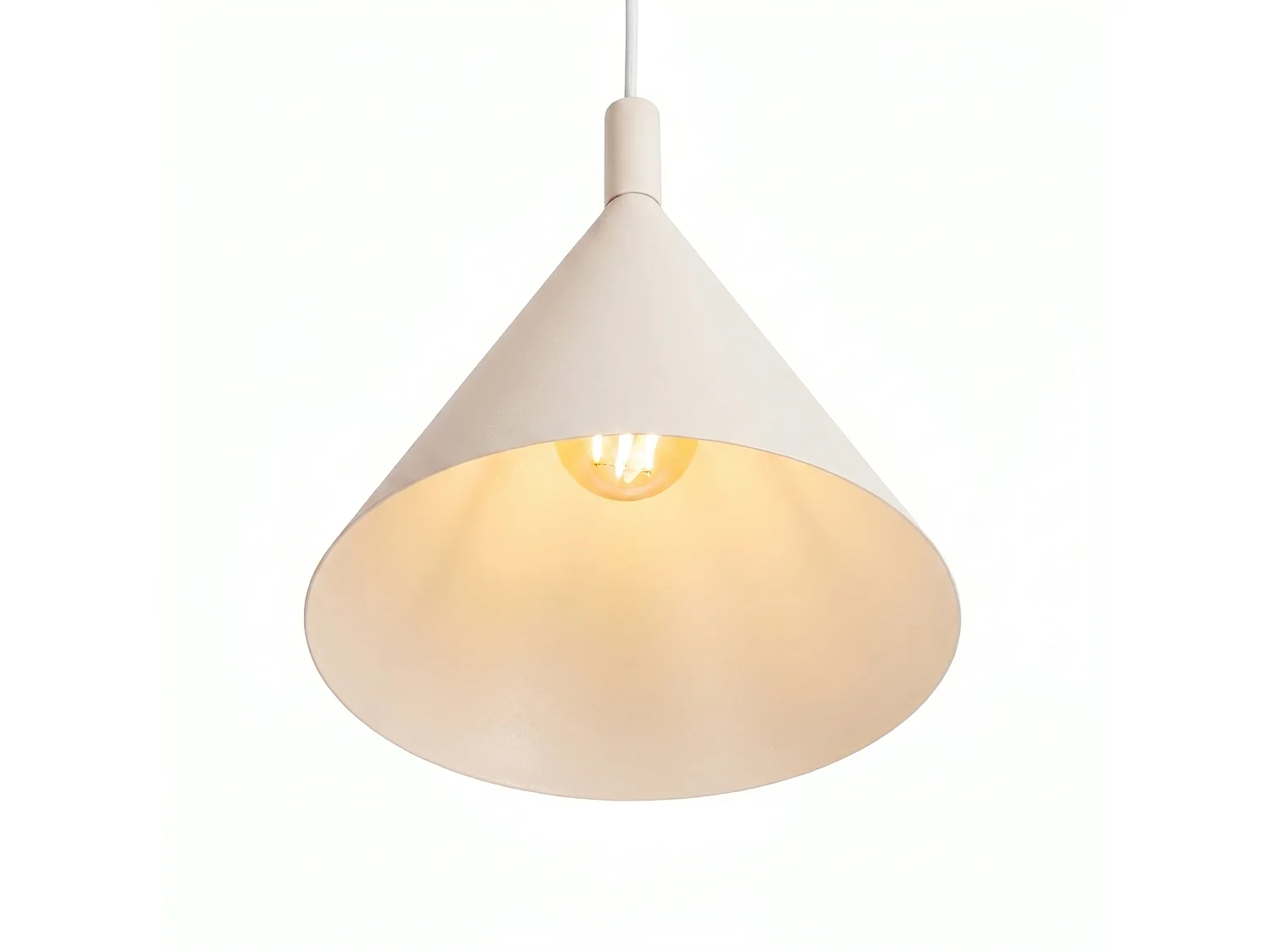 Lampes suspendues NOX moderne en acier - 1 sources lumineuses - L.24,5 x H.140 cm - beige