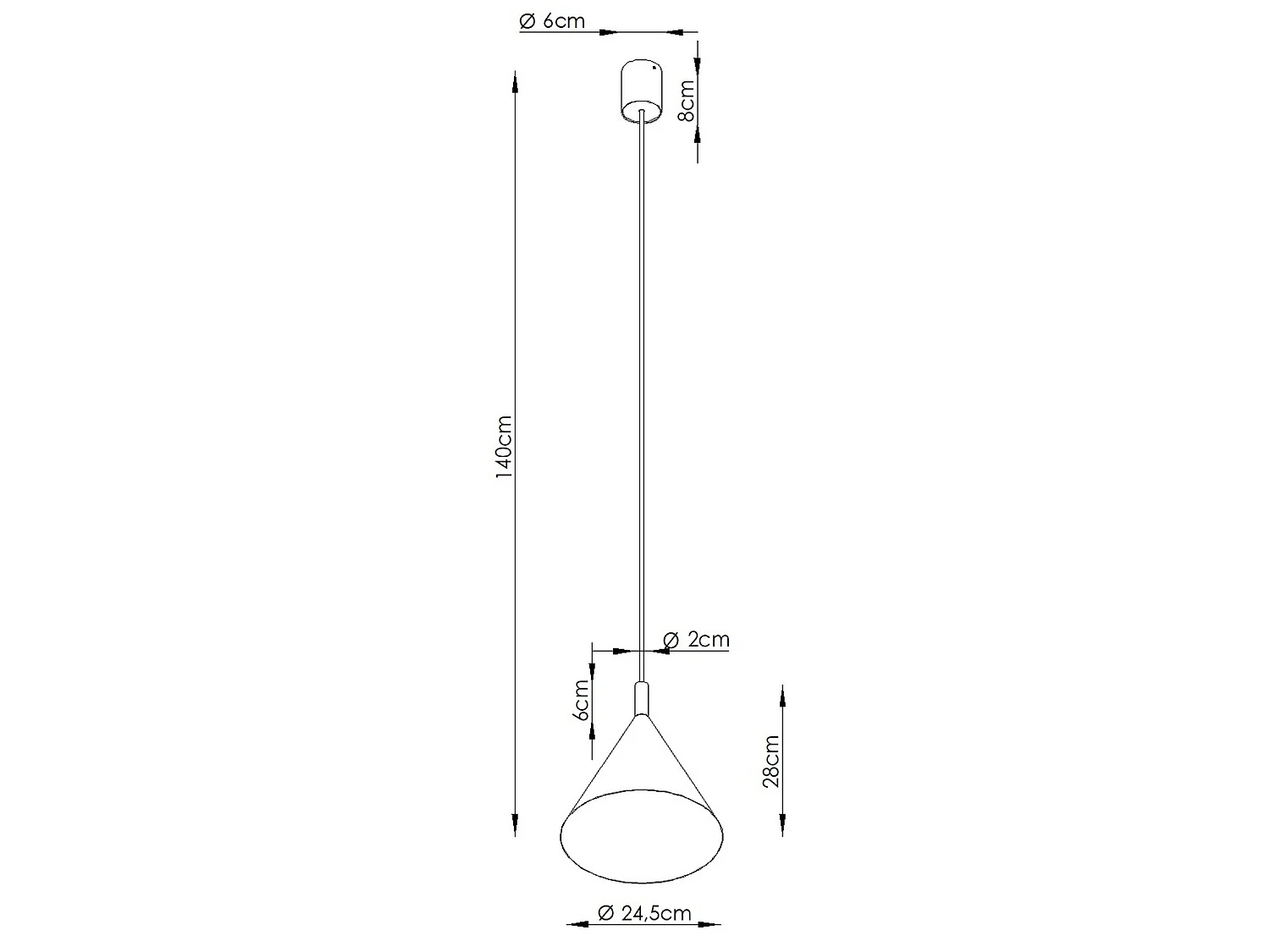 Lampes suspendues NOX moderne en acier - 1 sources lumineuses - L.24,5 x H.140 cm - beige