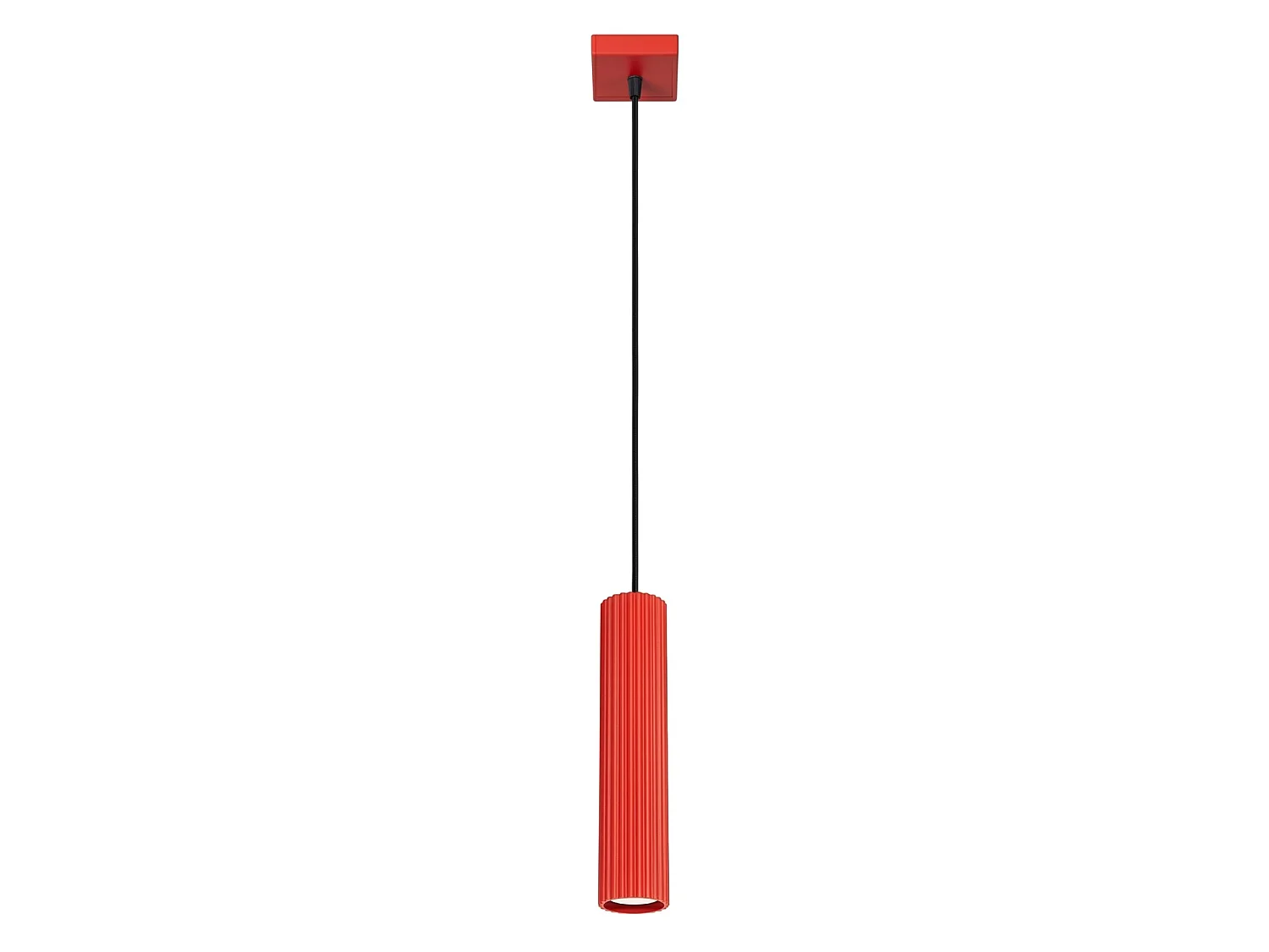 Lampe suspendue minimaliste en aluminium - 1 sources lumineuses - L.8 x H.118 cm - rouge