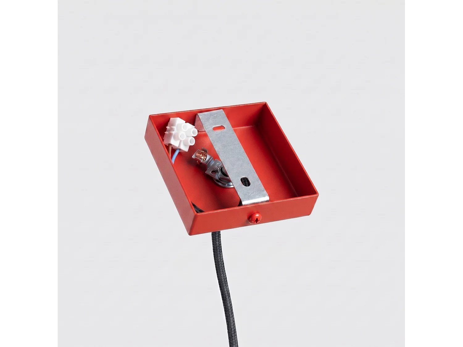 Lampe suspendue minimaliste en aluminium - 1 sources lumineuses - L.8 x H.118 cm - rouge