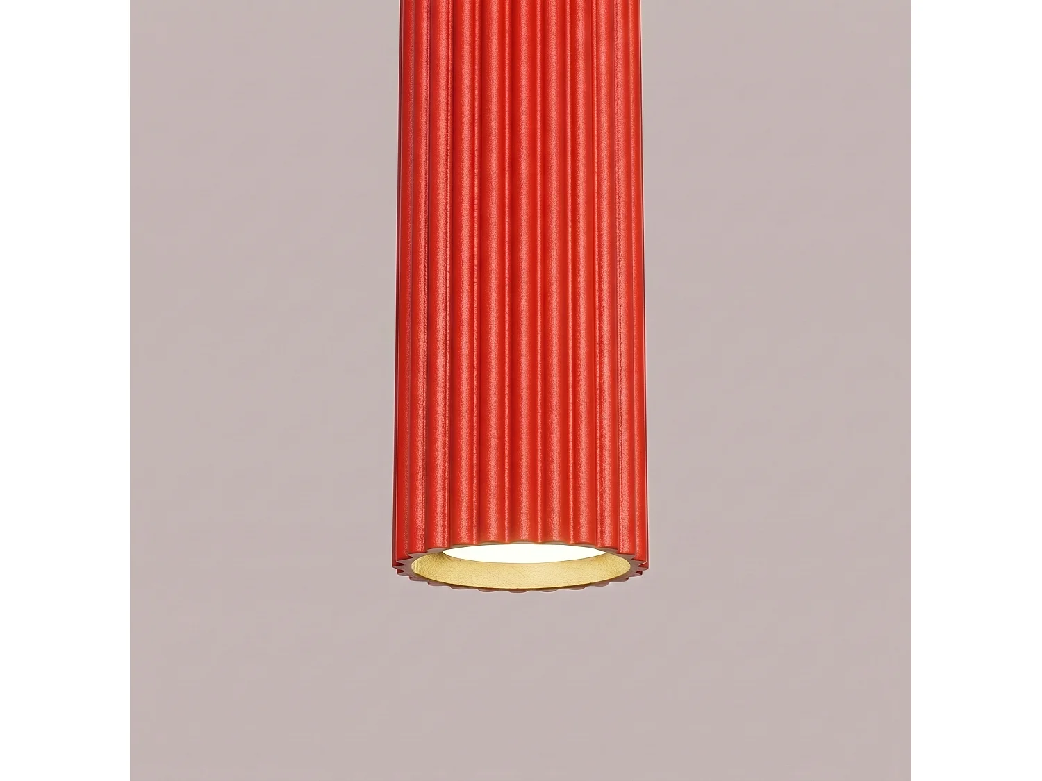 Lampe suspendue minimaliste en aluminium - 1 sources lumineuses - L.8 x H.118 cm - rouge