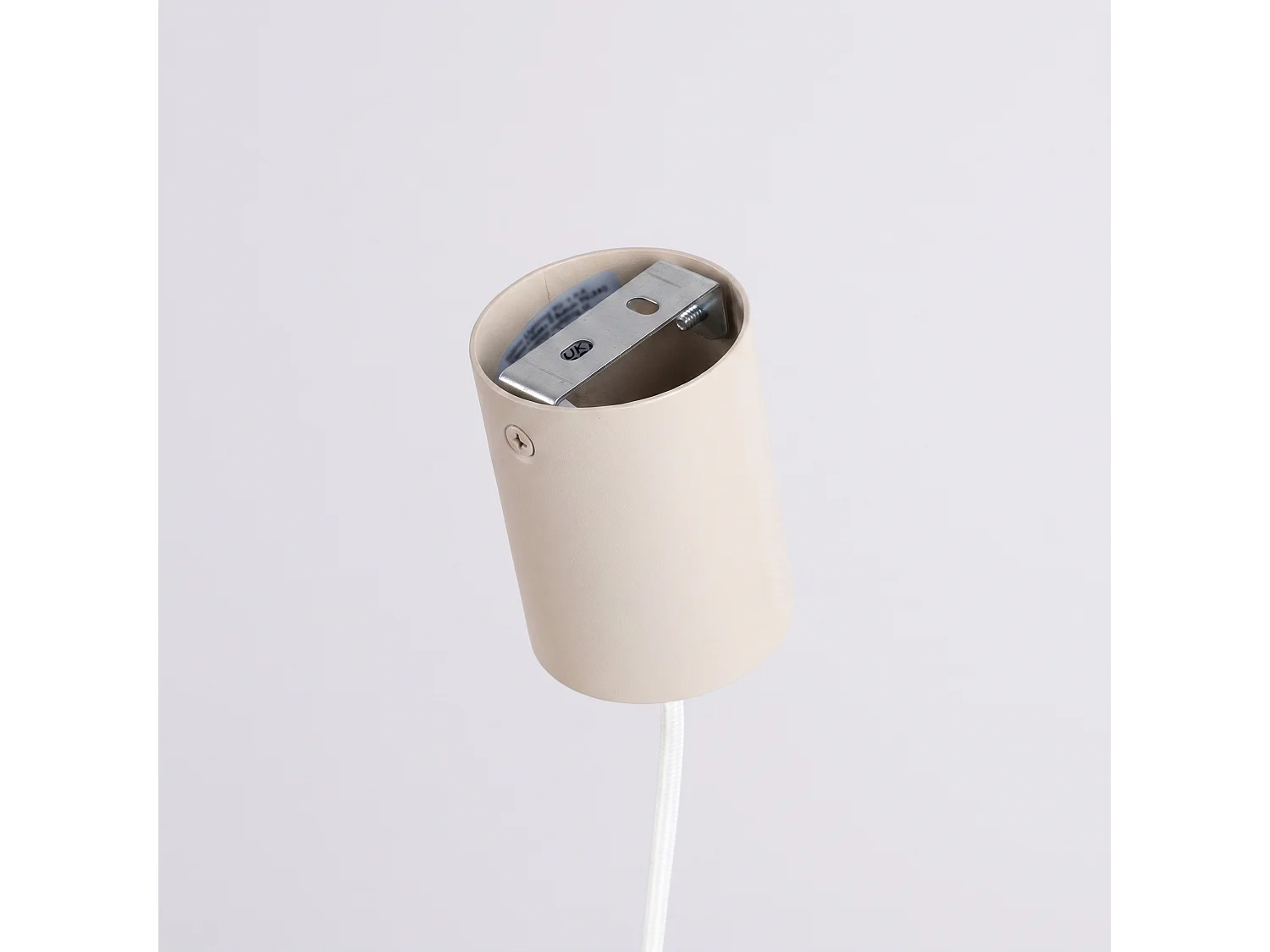 Lampe suspendue minimaliste en aluminium - 1 sources lumineuses - L.10 x H.125 cm - beige