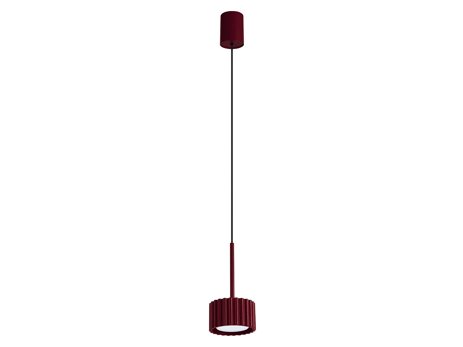 Lampe suspendue minimaliste en aluminium - 1 sources lumineuses - L.10 x H.125 cm - bordeaux