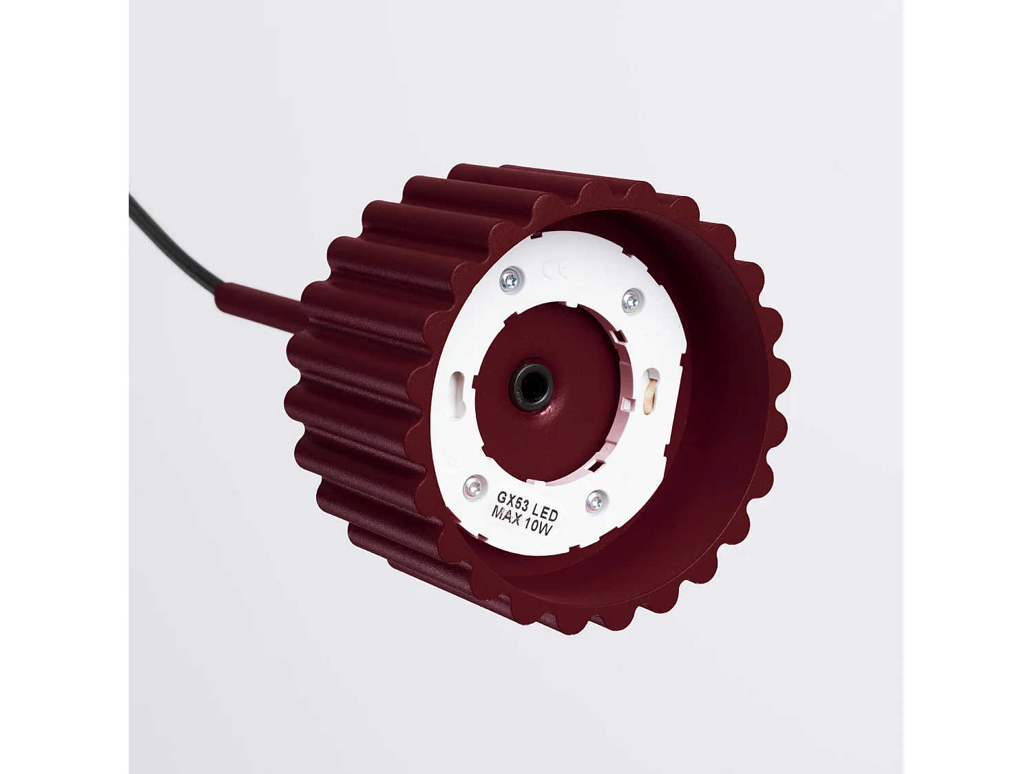 Lampe suspendue minimaliste en aluminium - 1 sources lumineuses - L.10 x H.125 cm - bordeaux