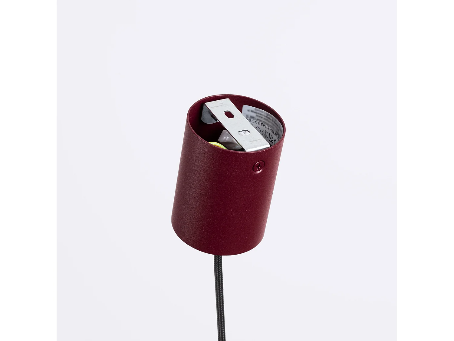 Lampe suspendue minimaliste en aluminium - 1 sources lumineuses - L.10 x H.125 cm - bordeaux
