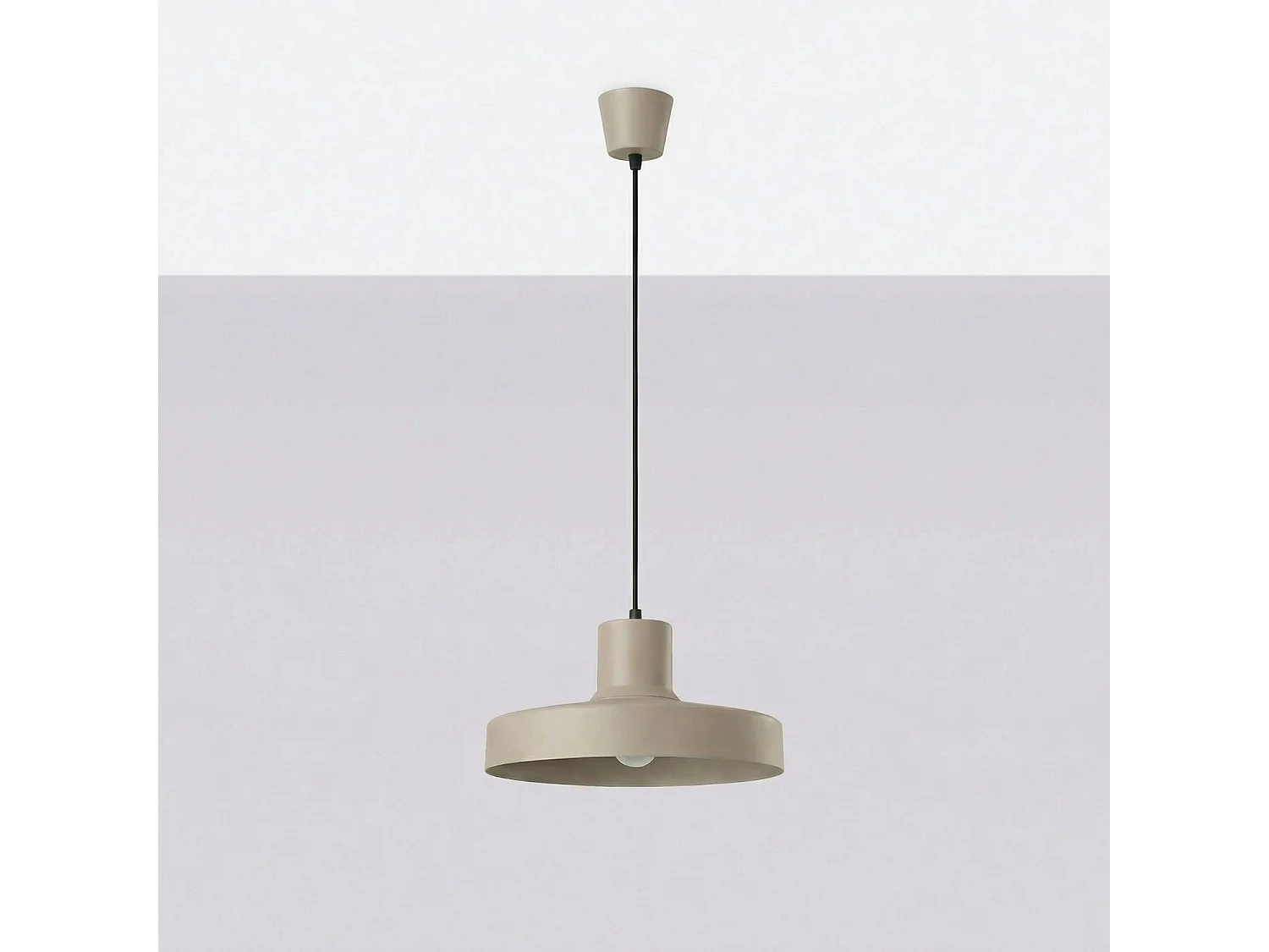 Lampe suspendue moderne en acier - 1 sources lumineuses - L.35 x H.120 cm - taupe