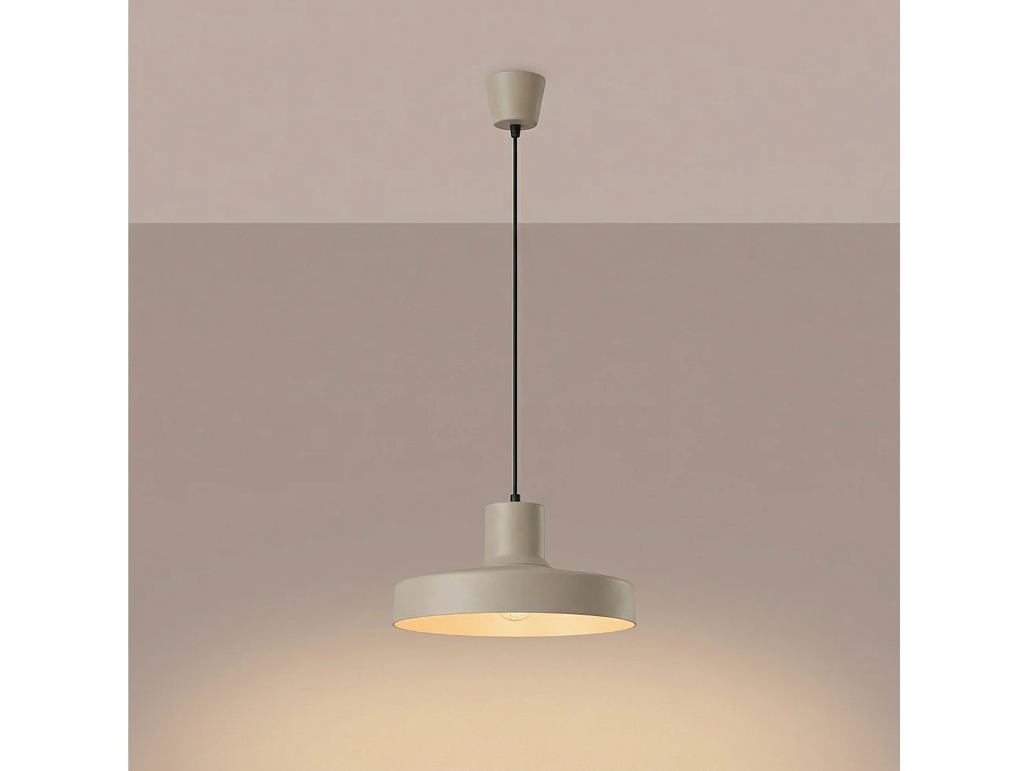 Lampe suspendue moderne en acier - 1 sources lumineuses - L.35 x H.120 cm - taupe