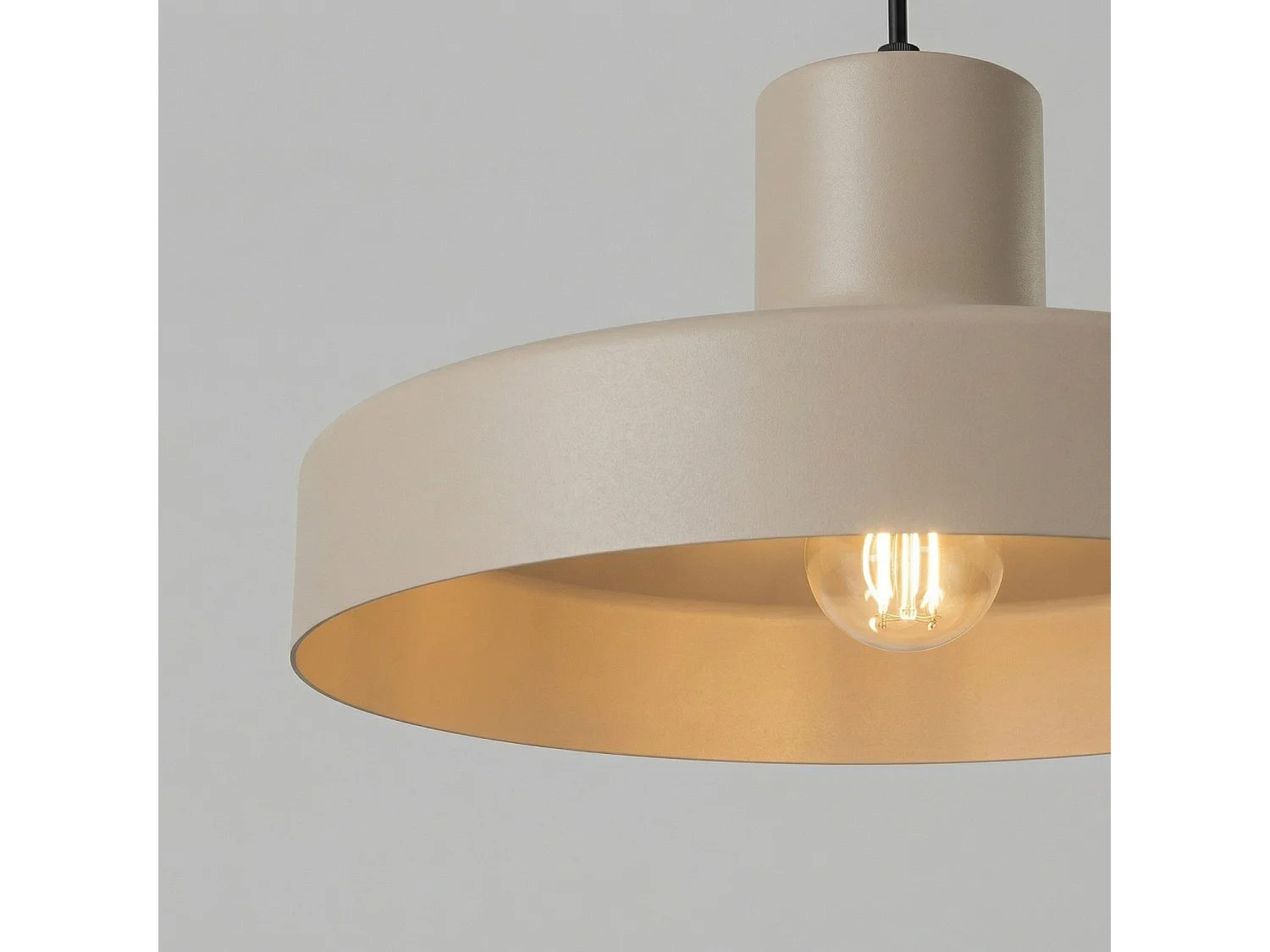 Lampe suspendue moderne en acier - 1 sources lumineuses - L.35 x H.120 cm - taupe