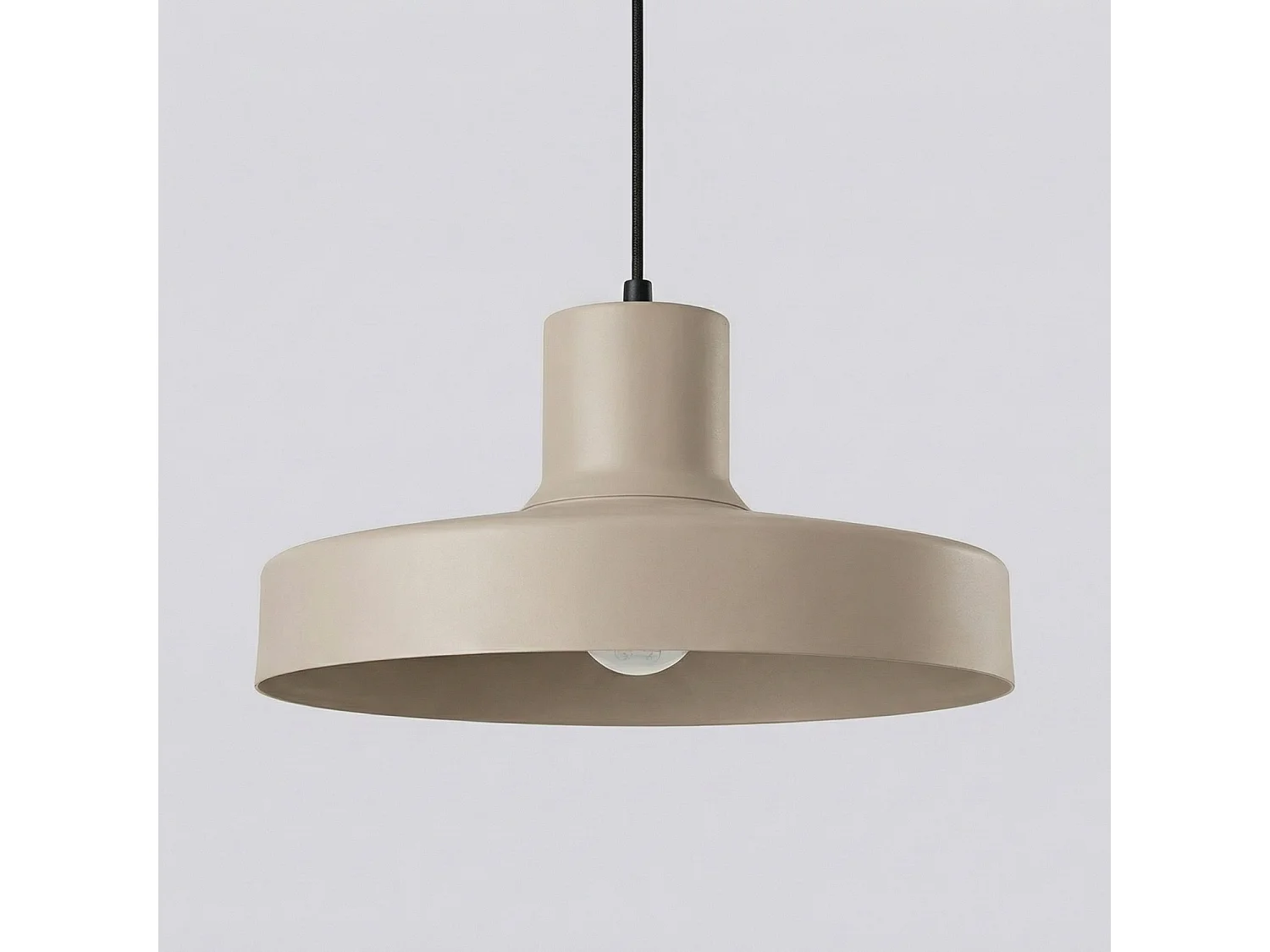 Lampe suspendue moderne en acier - 1 sources lumineuses - L.35 x H.120 cm - taupe