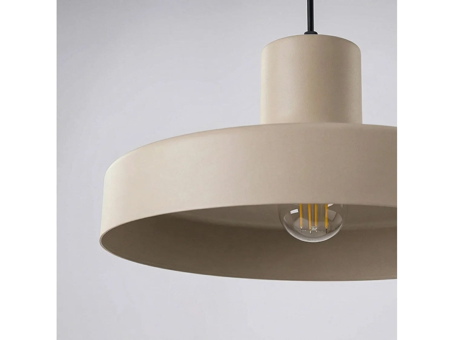 Lampe suspendue moderne en acier - 1 sources lumineuses - L.35 x H.120 cm - taupe