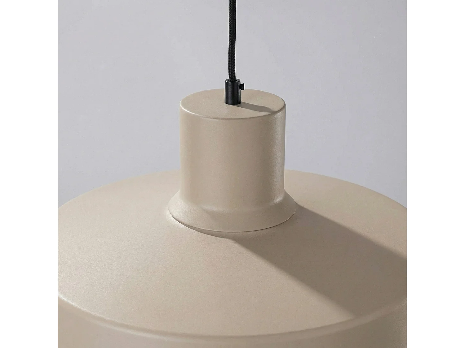 Lampe suspendue moderne en acier - 1 sources lumineuses - L.35 x H.120 cm - taupe