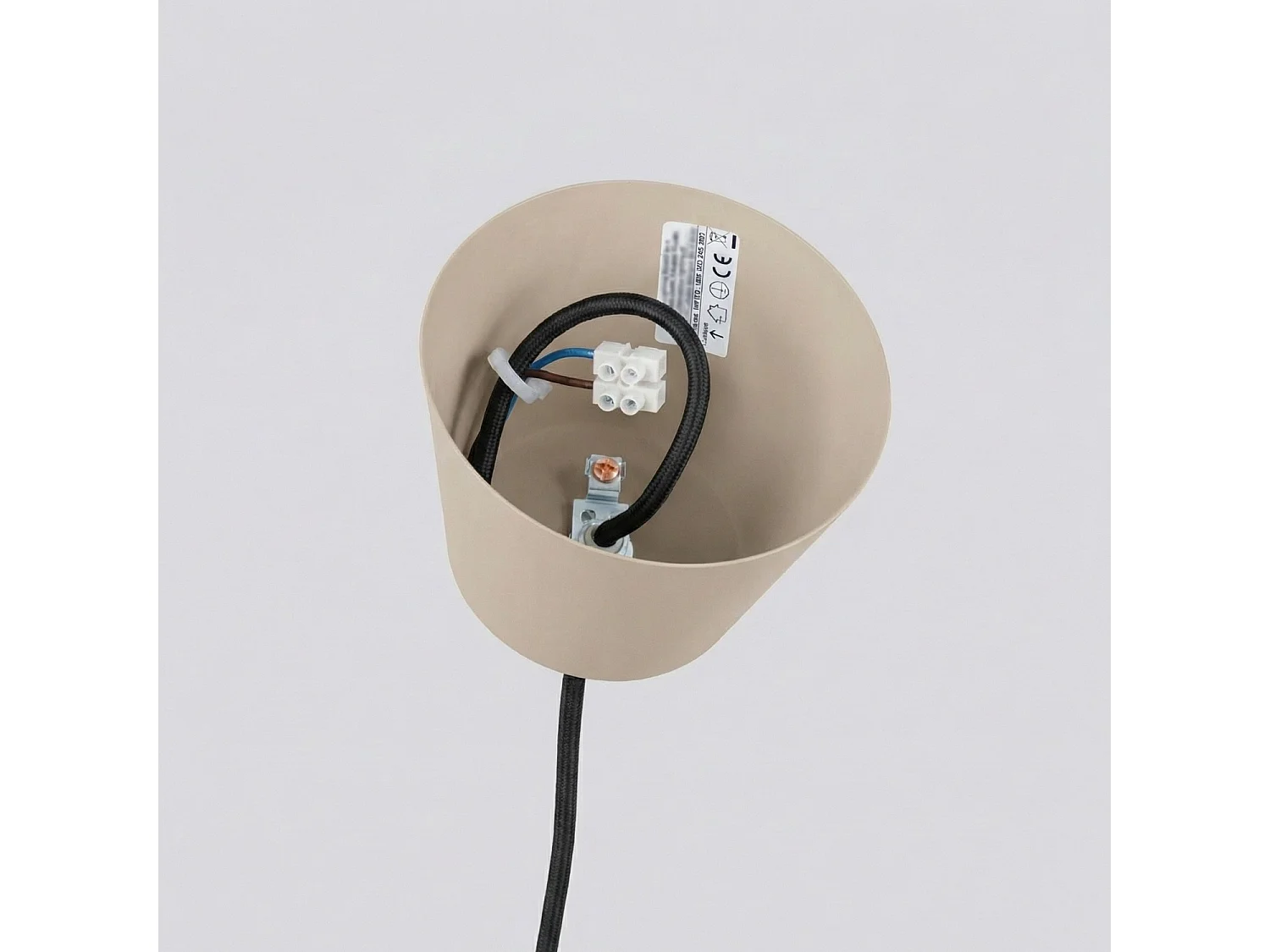 Lampe suspendue moderne en acier - 1 sources lumineuses - L.35 x H.120 cm - taupe