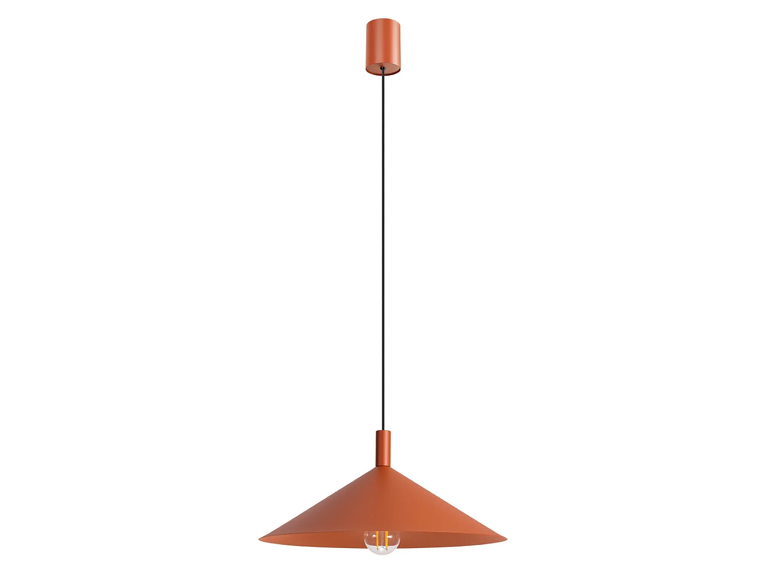 Lampes suspendues NOX moderne en acier - 1 sources lumineuses - L.40 x H.135 cm - ocre rouge