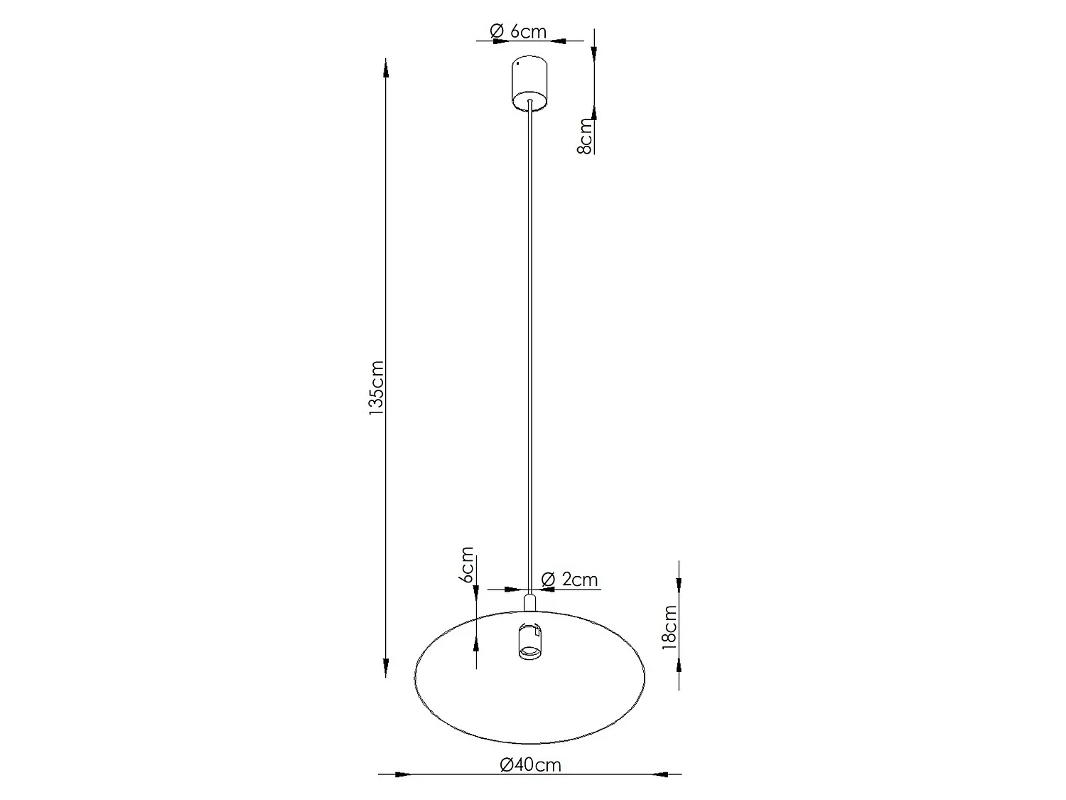 Lampes suspendues NOX moderne en acier - 1 sources lumineuses - L.40 x H.135 cm - ocre rouge